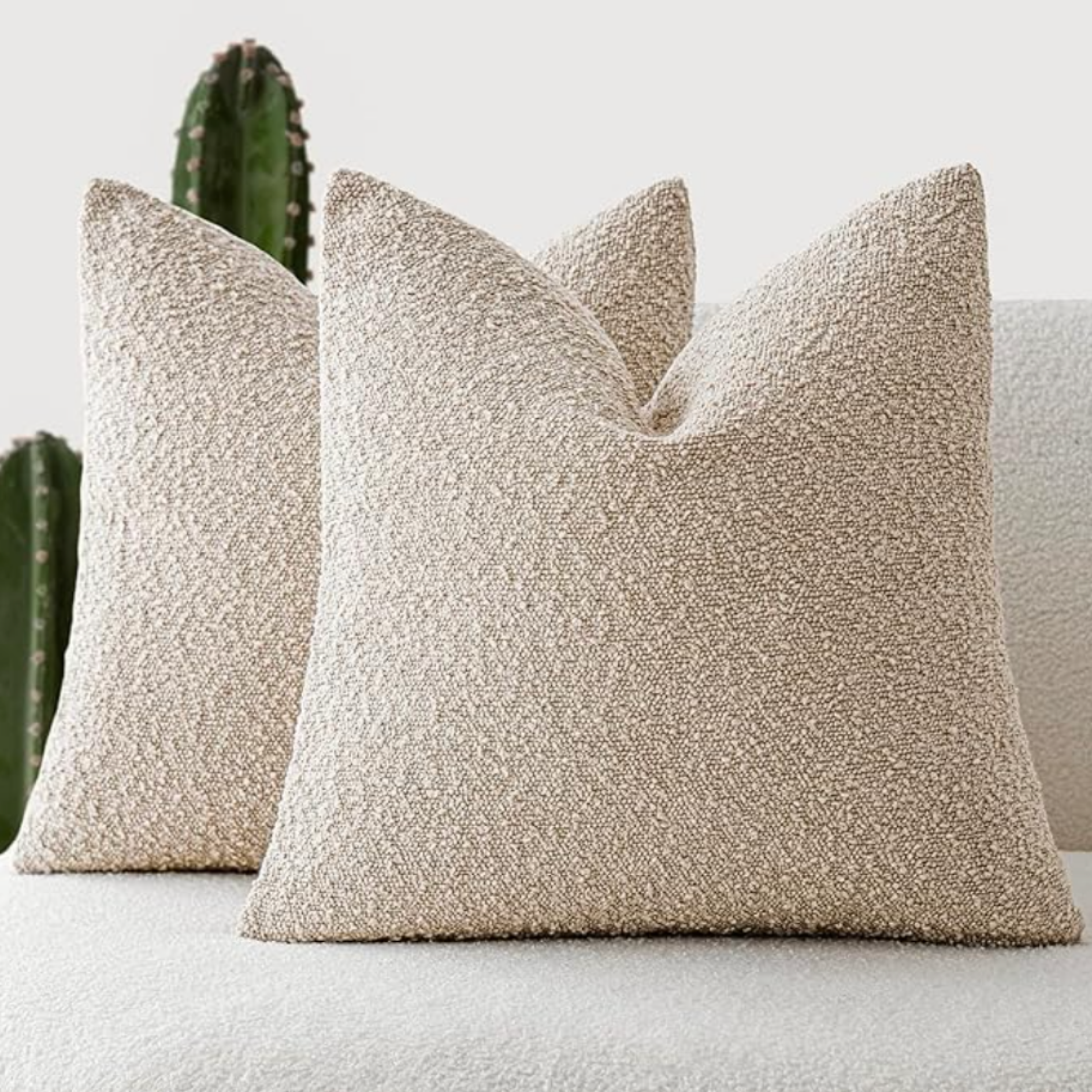 Neutral textured fabric detail highlighting material, texture and color inspiration for curated interiors.
