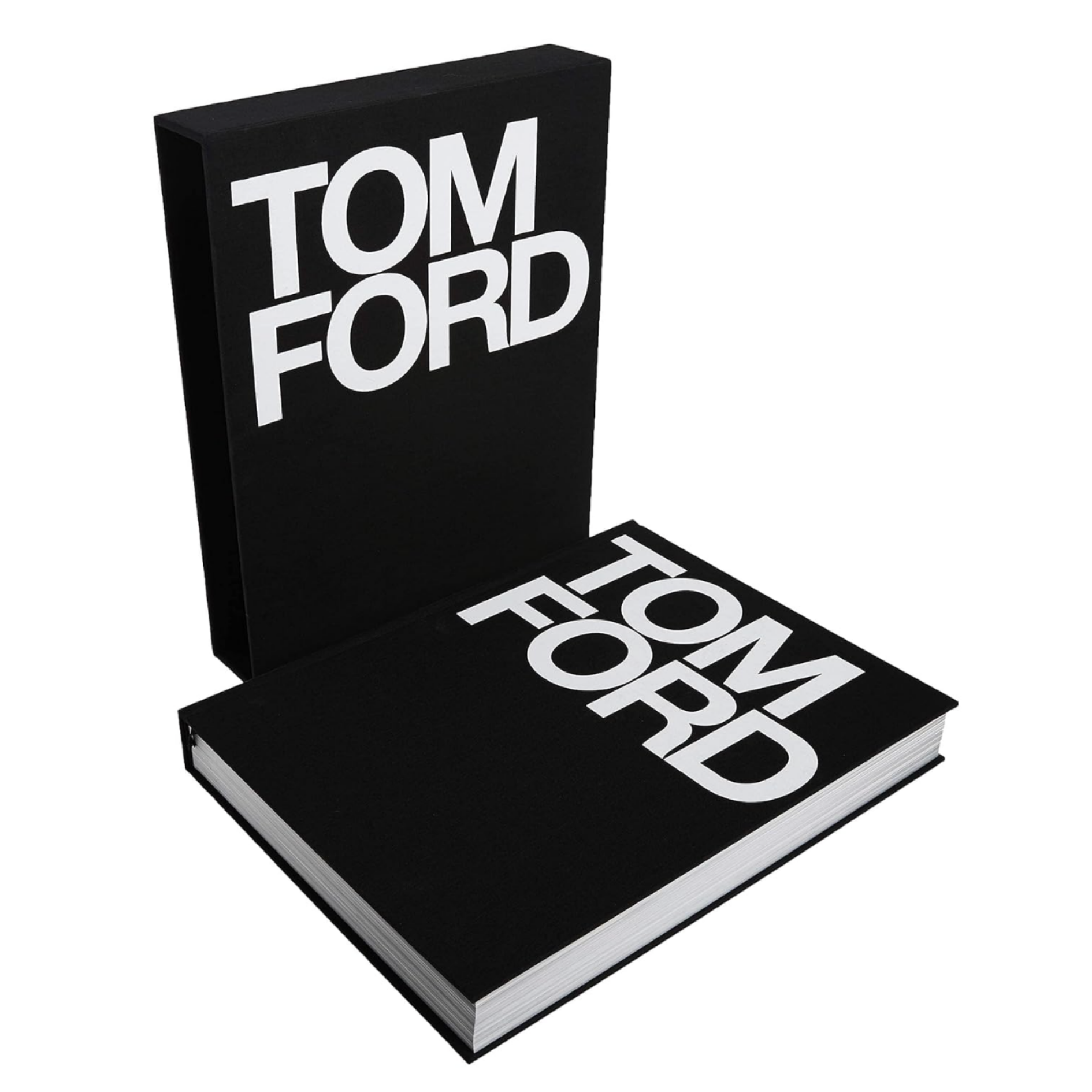 Tom Ford coffee table books styled as luxury home decor accessories.