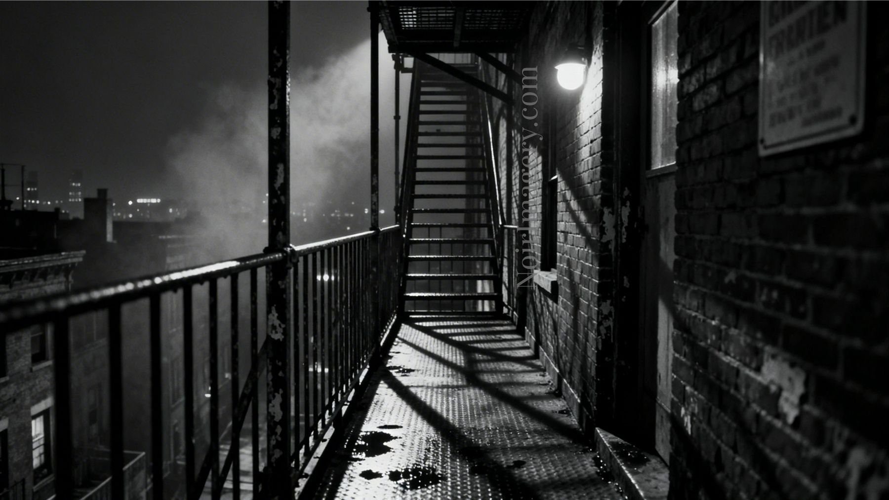 Walk toward the fire escape stairs, will you go up or down