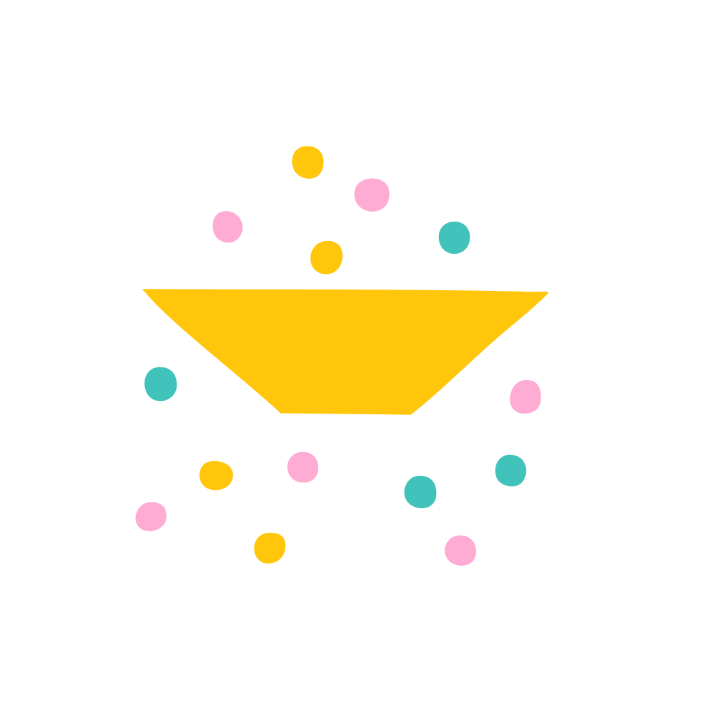 An illustration of a white envelope with colorful dots and a yellow card inside.