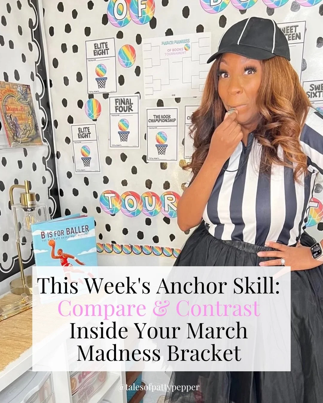 March Madness hits different when every read-aloud is building a real skill.
This week&rsquo;s anchor: compare/contrast. One question per book, one sticky note response, real data by Friday.
Grab the full plan in my March Literacy Playbook &mdash; li