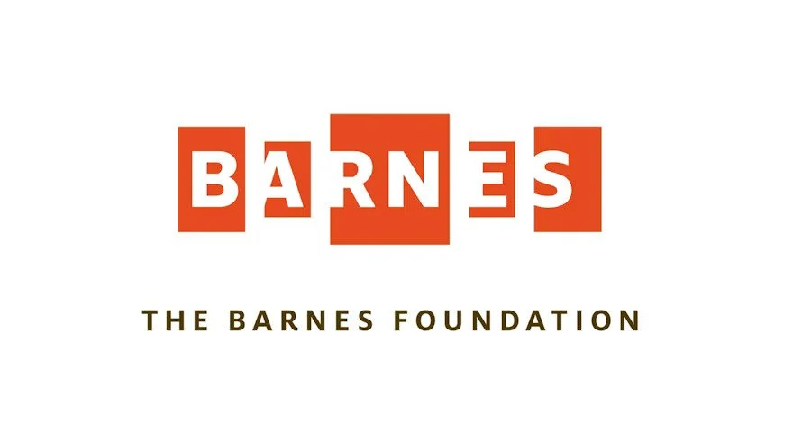 The Barnes Foundation logo with the word 'BARNES' in white letters on red blocks, and below it the text 'THE BARNES FOUNDATION' in dark letters.