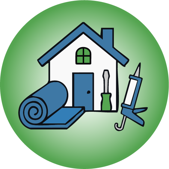 House with tools and supplies indicating home renovation or repair.