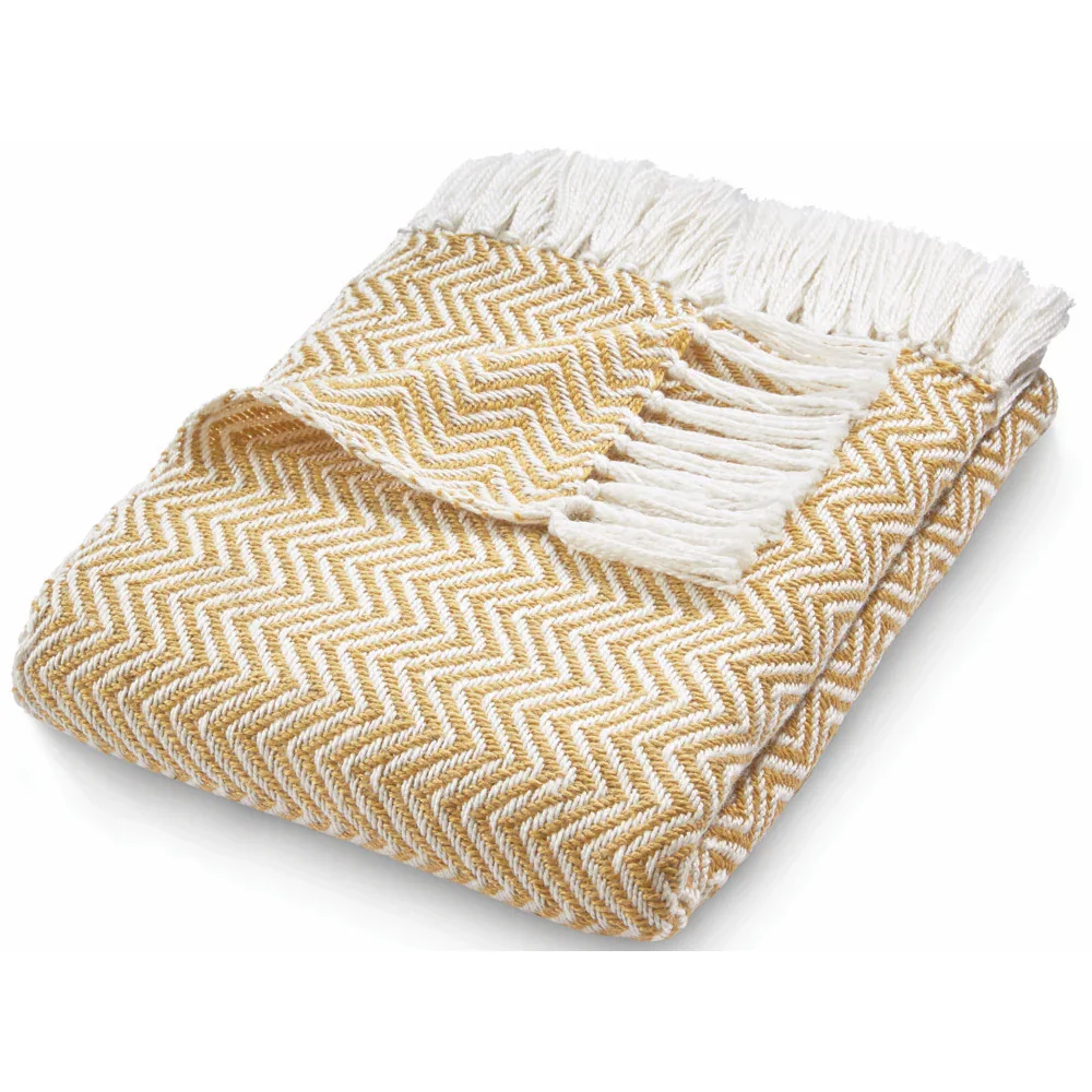 Gold Herringbone Throw