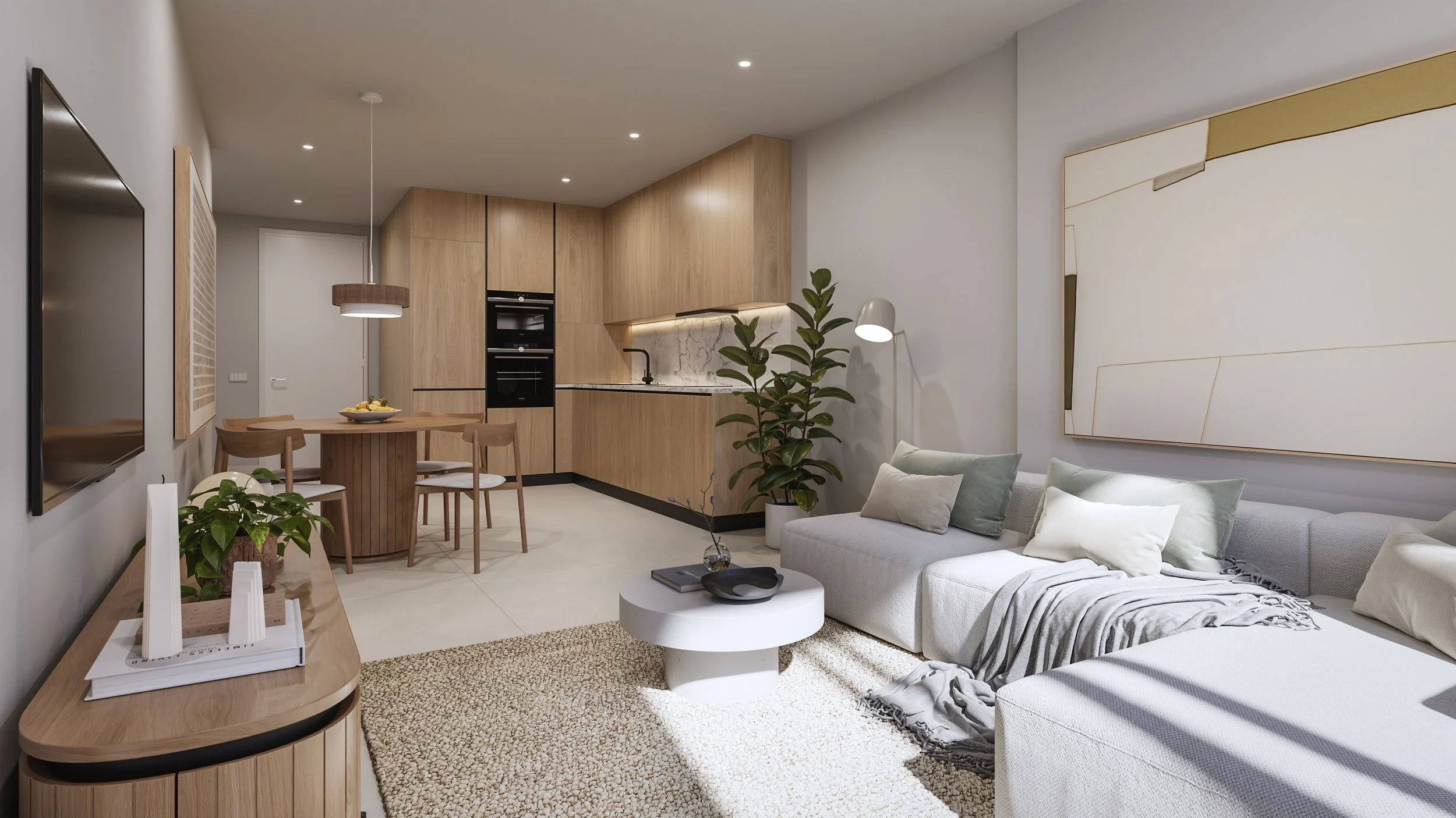 Salon y Cocina Integrada
