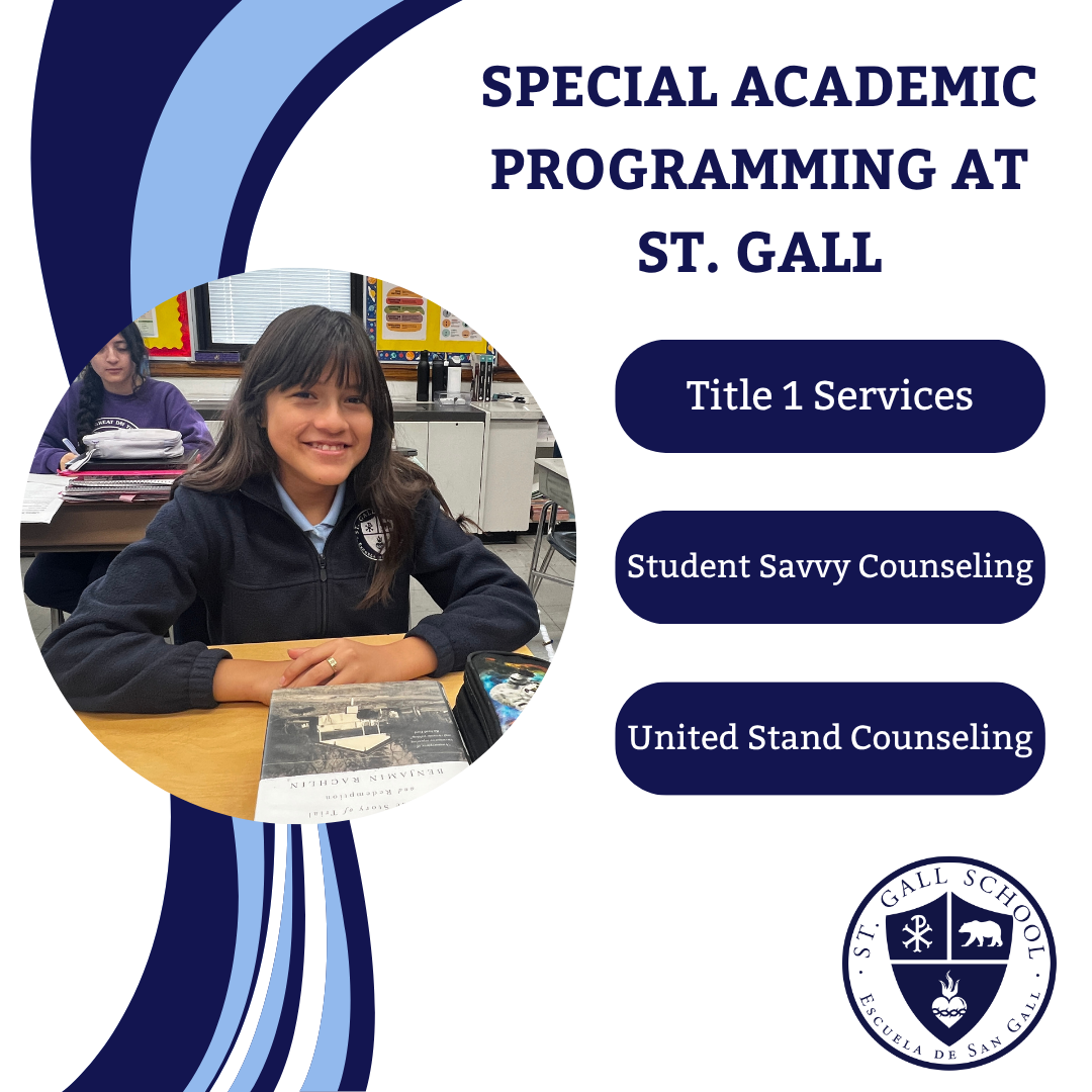 St. Gall is a small Catholic school located in Gage Park, Chicago.  I manage their Facebook and Instagram accounts, where I capture content and design, schedule, and post social media graphics.  Since I began working with St. Gall and managing their 