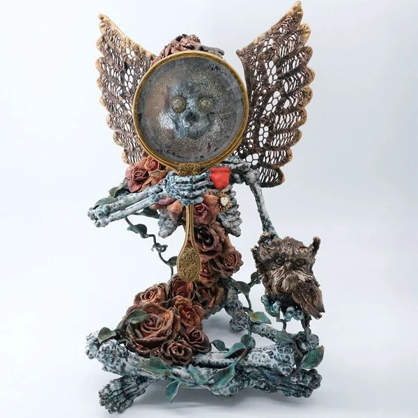 truth seeker metal enamel sculpture delia dante