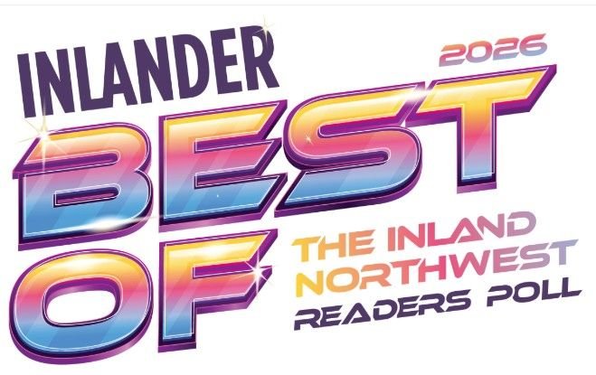 Colorful event poster for the 2026 Inland Best of the Inland Northwest Readers Poll with bold, stylized text.