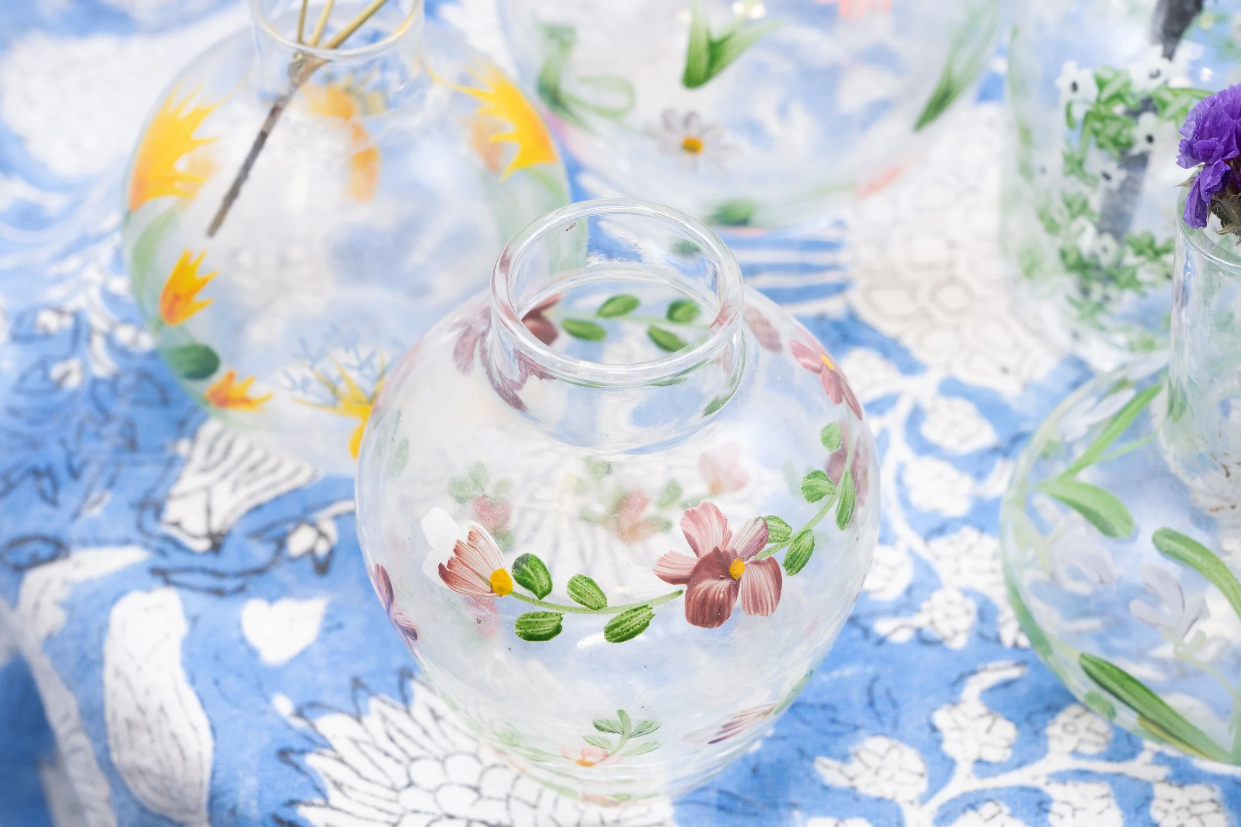 Assorted Hand Painted Bud Vases