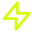 Bright green lightning bolt icon on a yellow background.