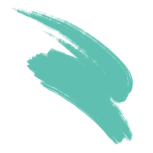 A teal brushstroke