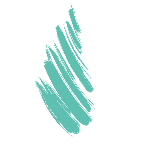 Abstract teal brush strokes on a black background.