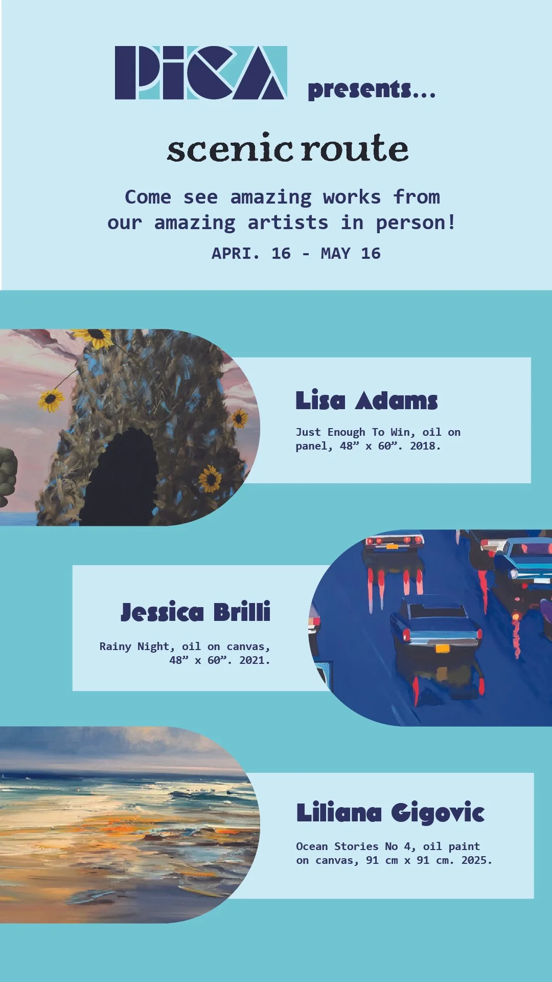 (MUSEUM SOCIAL POST) This project was completed for a Visual Identity and Logo design class. This project was a group effort, as students were tasked with creating a logo for a Museum: PICA (Pelican Institute of Contemporary Art). My part in the grou