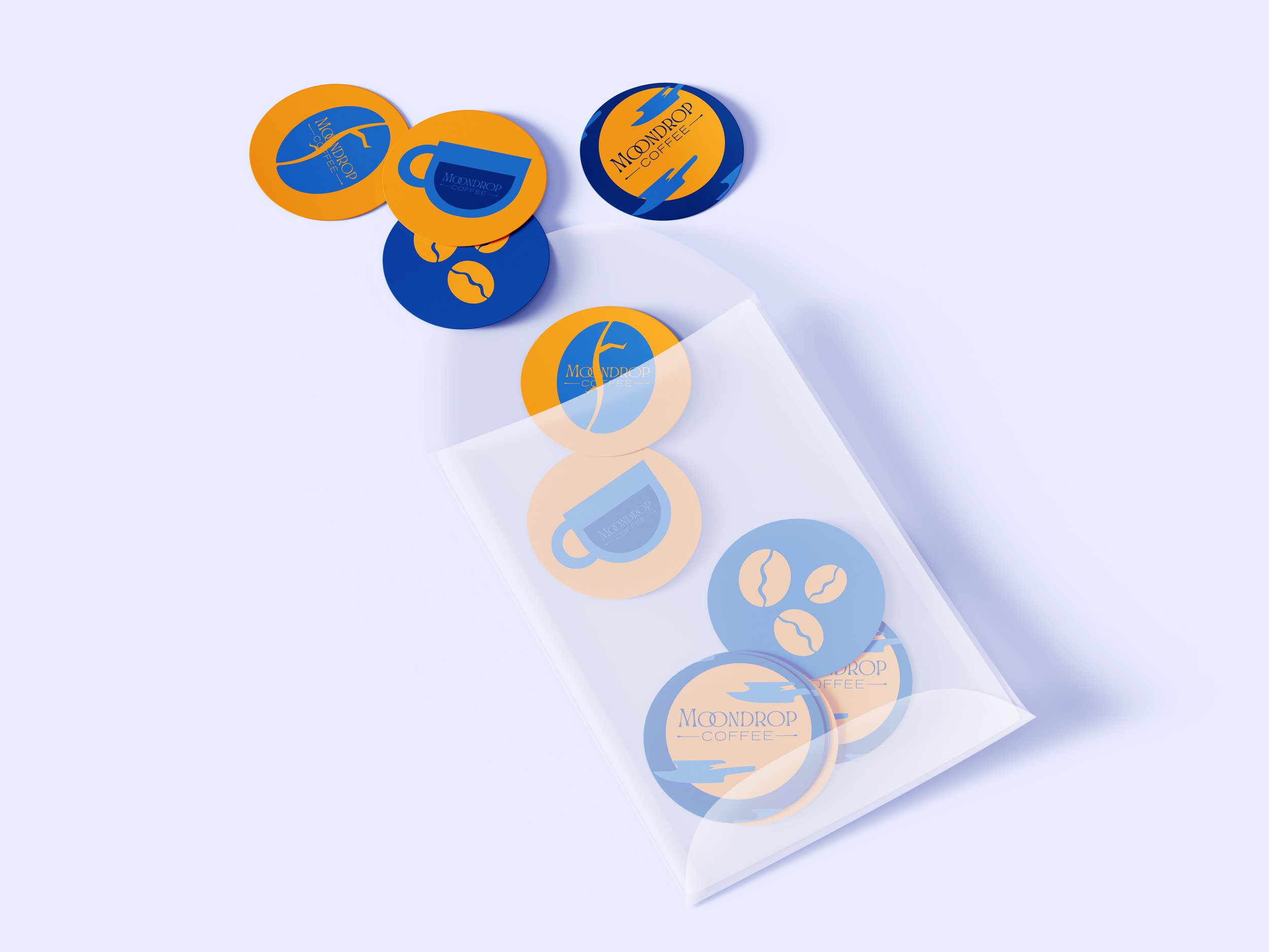 (MD COFFEE STICKERS) This is a final project completed for a Color Theory class. For this project: students were tasked with creating a product design for a coffee brand using our knowledge on color theory, by incorporating different sets of colors. 