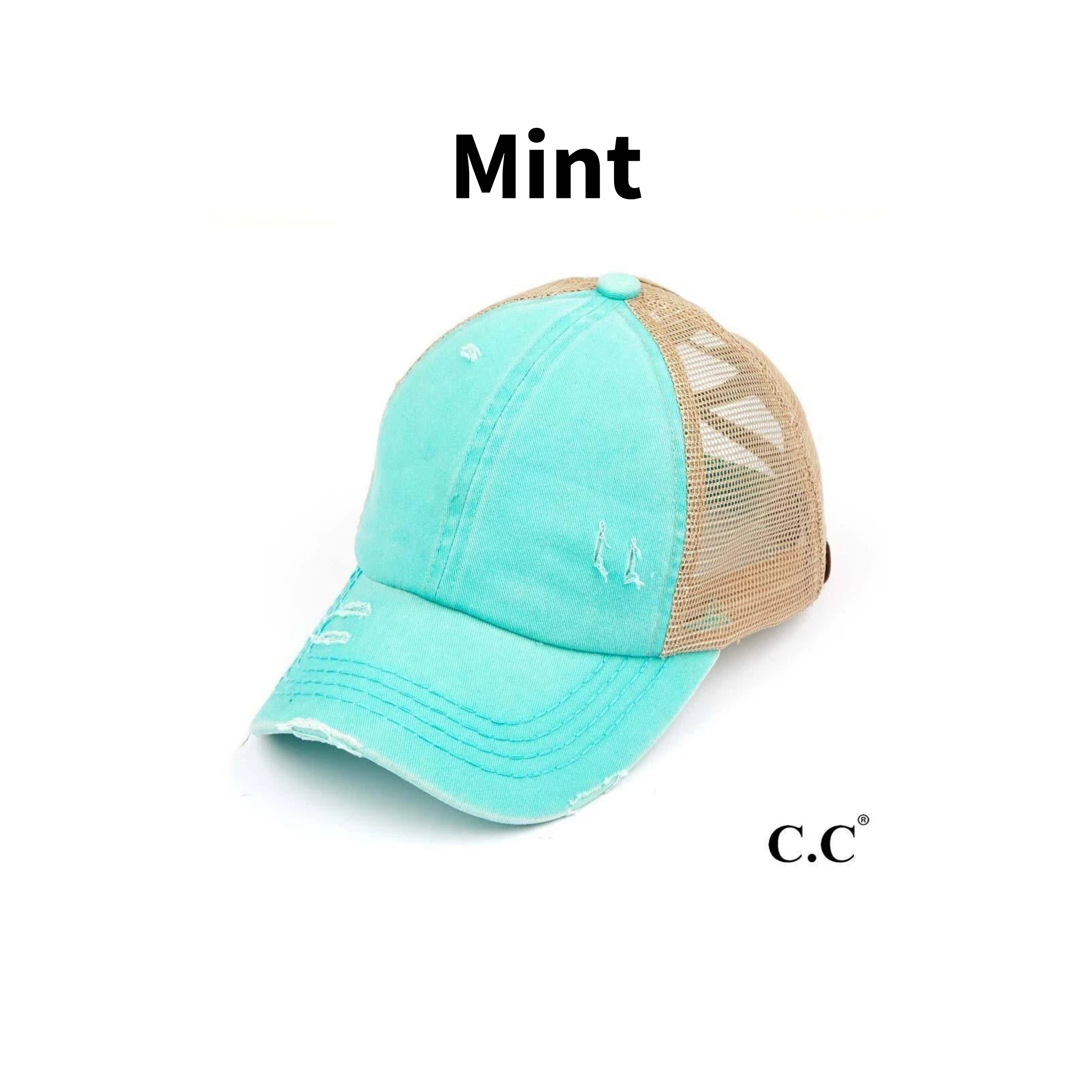 Women's Criss Cross Distressed Baseball Caps