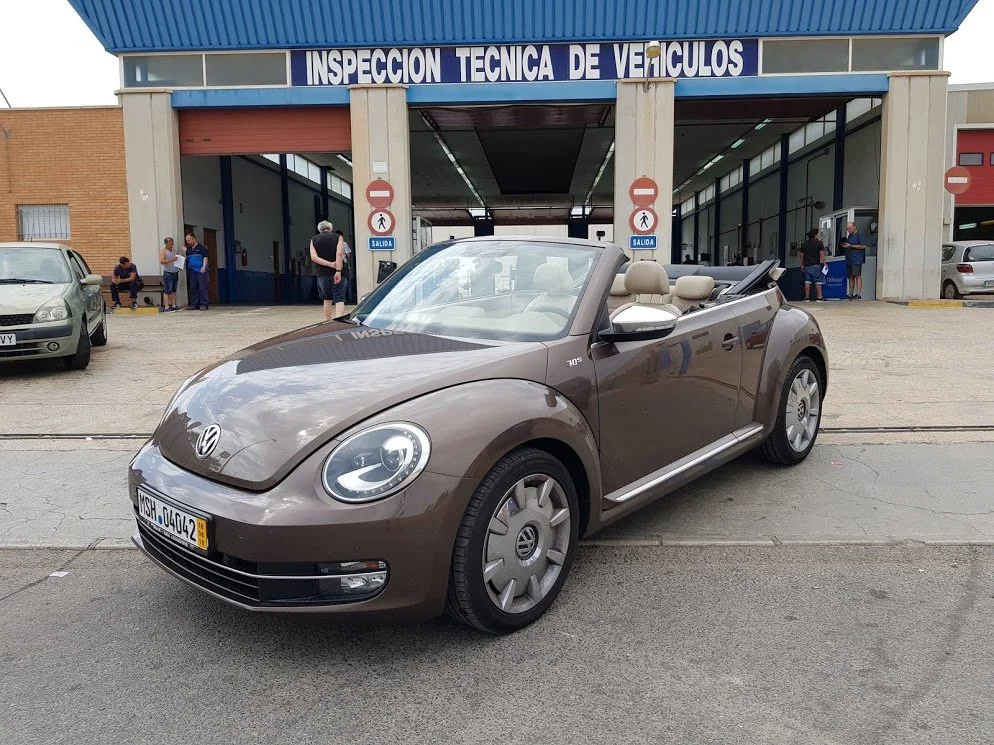 VW Beetle on temporary German export plates passes it's test first time without any changes from us. The customer purchased the vehicle just a few days earlier and drove straight to Spain with all the correct paperwork which we verified in advance, i