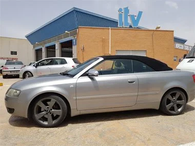 Audi A4 waiting to be tested at ITV test station in Murcia, Spain. We realigned the headlights, rewired rear lights for Europe and fixed brake light issue - July 2018