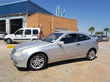 Mercedes C230 on Jersey registration plates waits to be inspected at the ITV test centre. The import test is similar to a UK MOT but also examines the vehicle in more detail to ensure that it matches the European Type Approval that the vehicle was is
