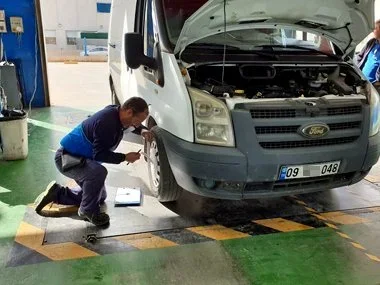 Ford Transit on Turkish plates has stamped chassis number etched by ITV technician whilst on weigh scale at the start of it's import test. The stamped chassis number is located under the offside front wheel arch. This vehicle can only be imported as 