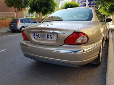 Jaguar X-Type has brand new acrilic Spanish registration plates fitted at their property in Benidorm, Spain. We'd fitted temporary import plates, adjusted headlights and fixed an engine management problem before delivering vehicle back to the custome