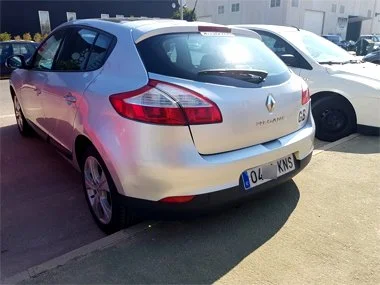 Renault Megane receives new "KNS" number plates as soon as our customer arrives back in Spain from the UK. We'd replaced the headlights and rewired the rear reverse and fog lights before it's successful import test. We also changed a broken radiator 