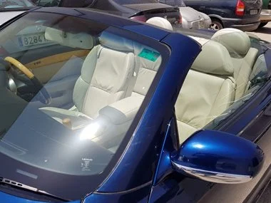 Lexus SC430 with new ITV windscreen sticker fitted, having just passed it's import test - July 2018