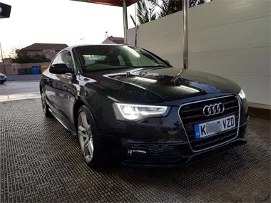 Audi A5, import test passed, washed and ready for delivery to customer's hotel in Murcia. Our engineer's amended the headlights on this vehicle prior to successful import test - August 2018 