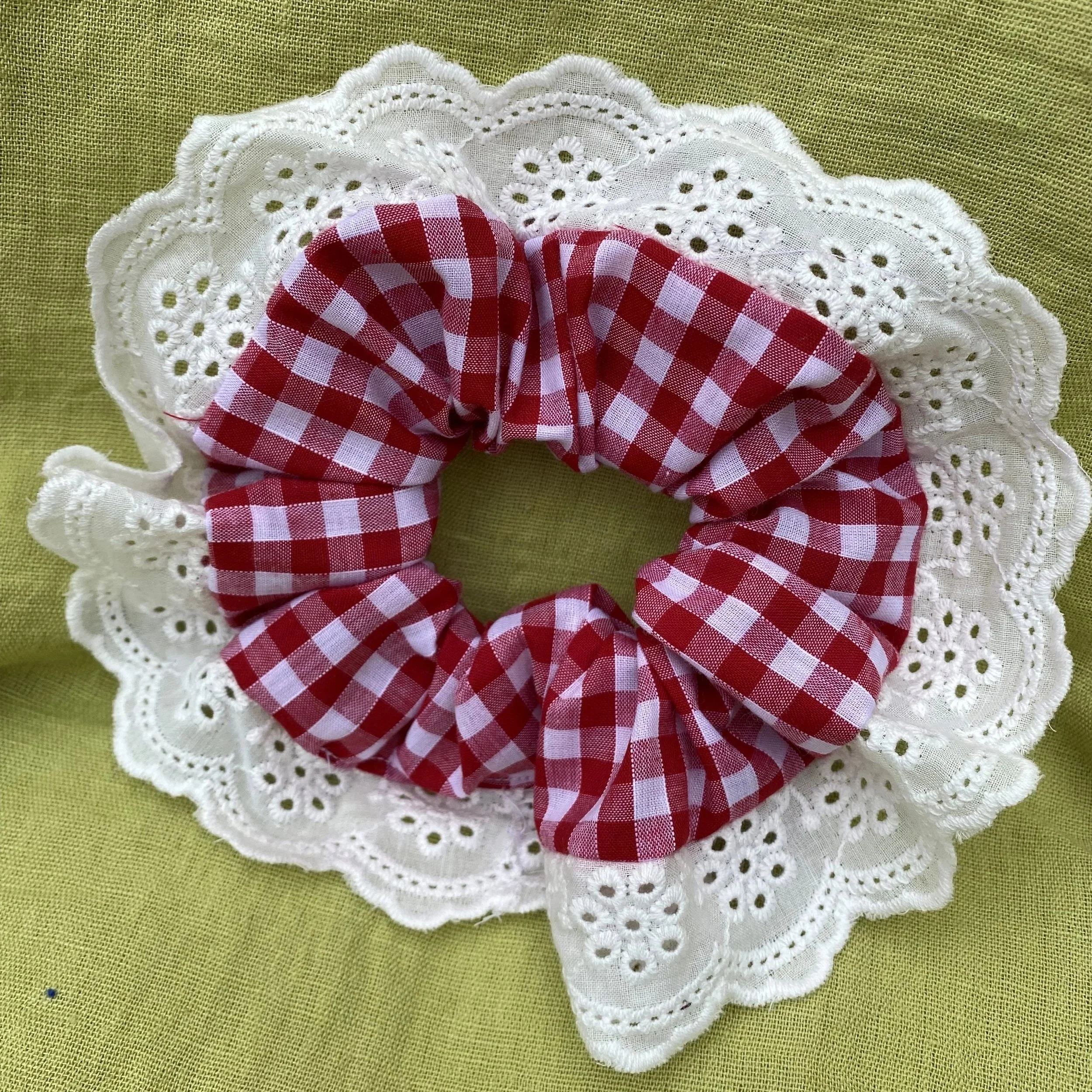 red+gingham+large+white+lace+frilled+scrunchie.jpg