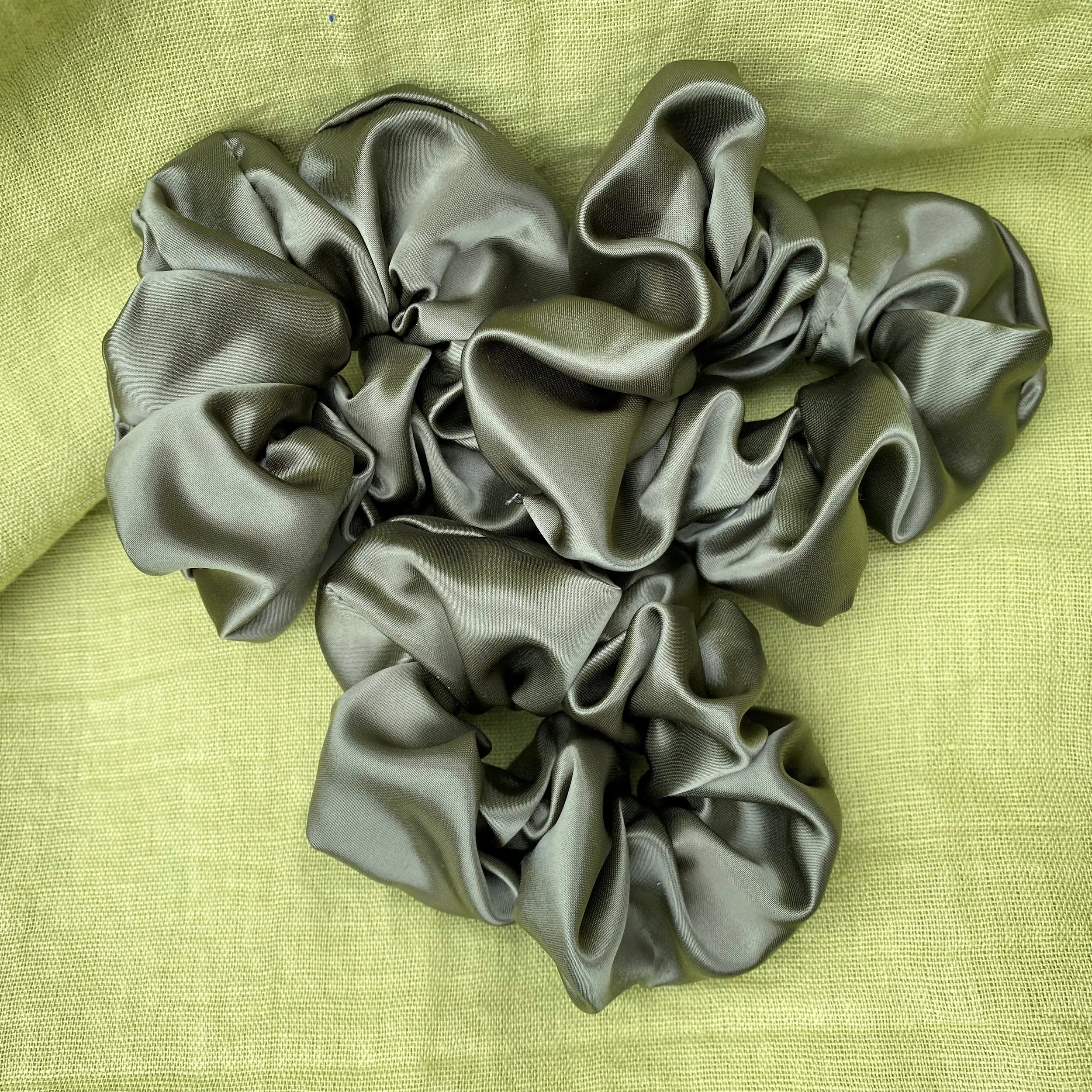 sage satin medium scrunchie group pic 2.jpeg