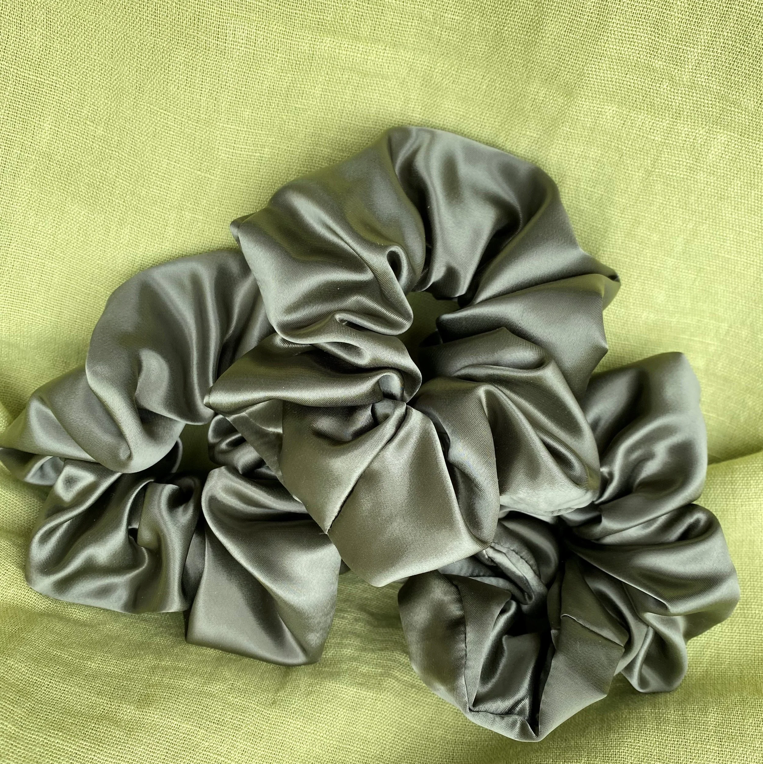 sage satin medium scrunchie group pic.jpeg