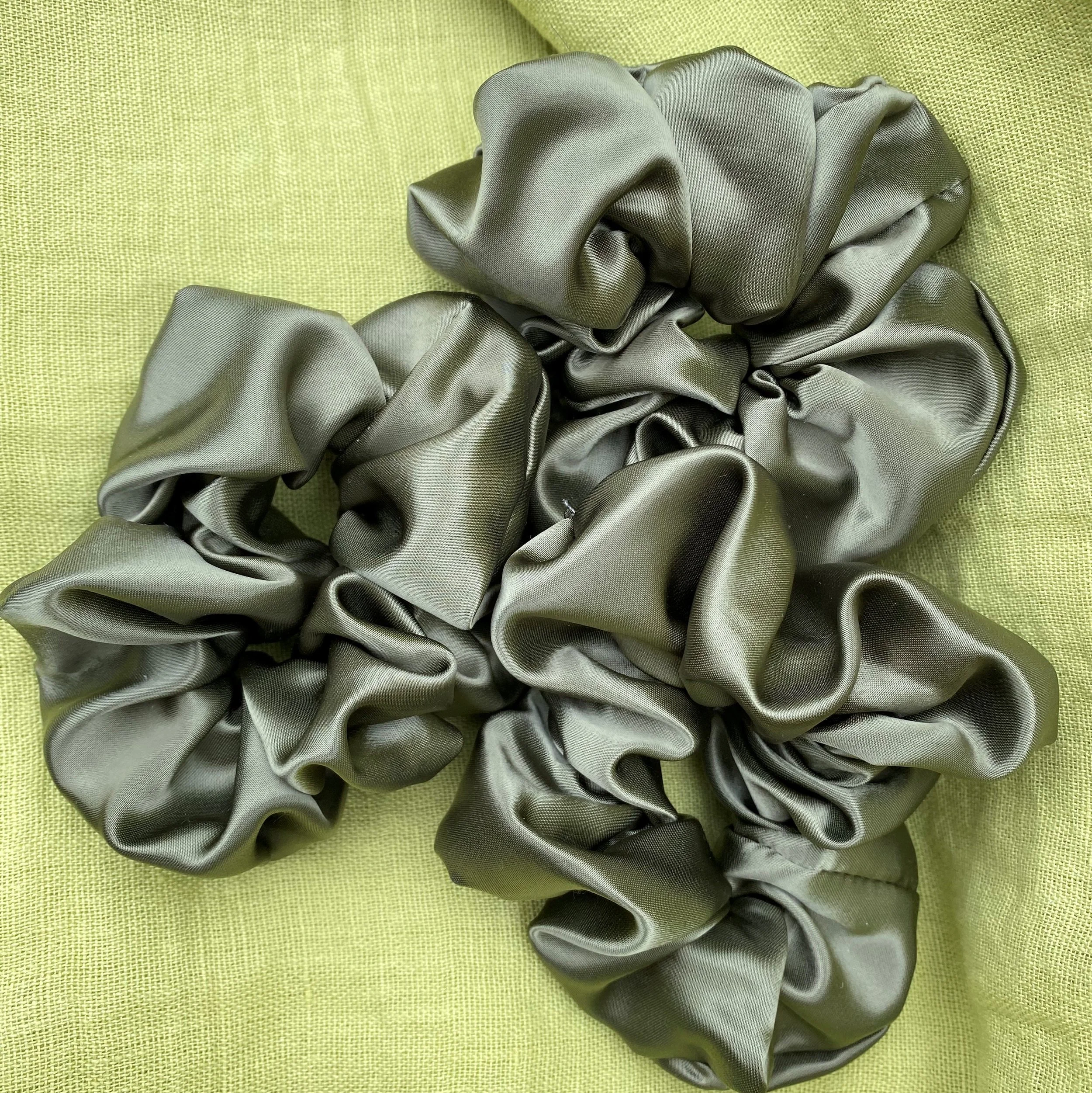 sage satin medium scrunchie group pic 3.jpeg