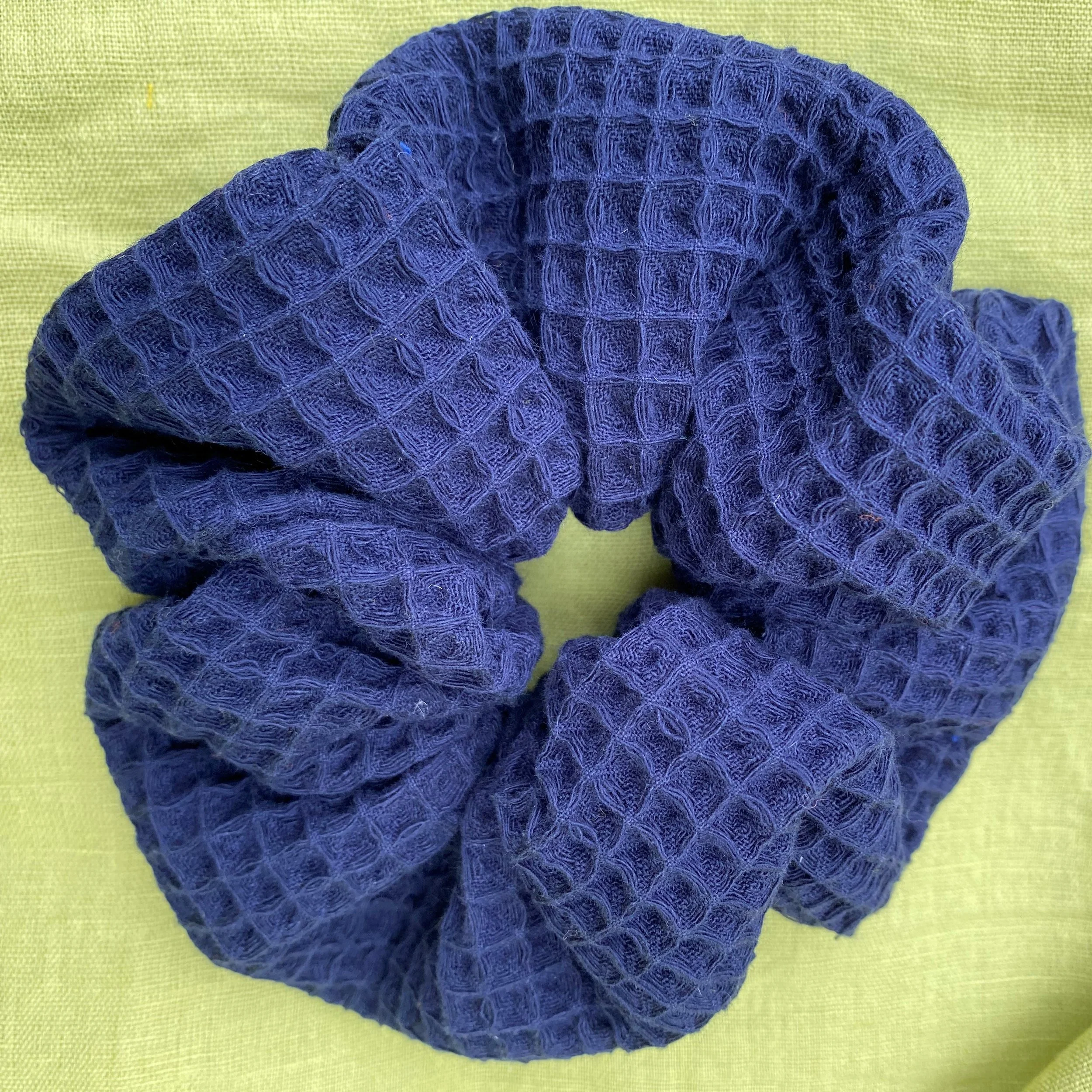 navy waffle large scrunchie.jpeg