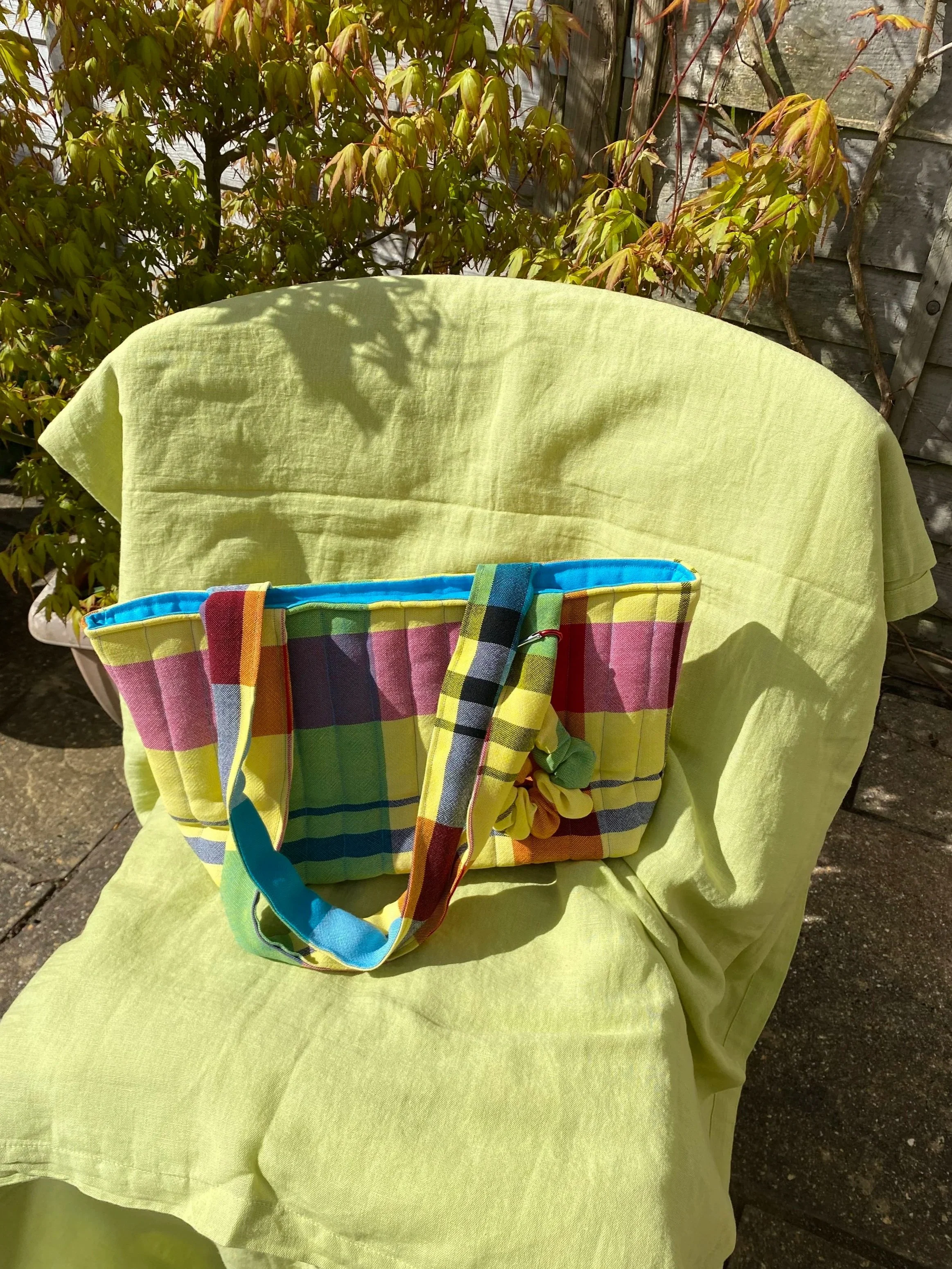 Checked Table Cloth Bag - Medium size