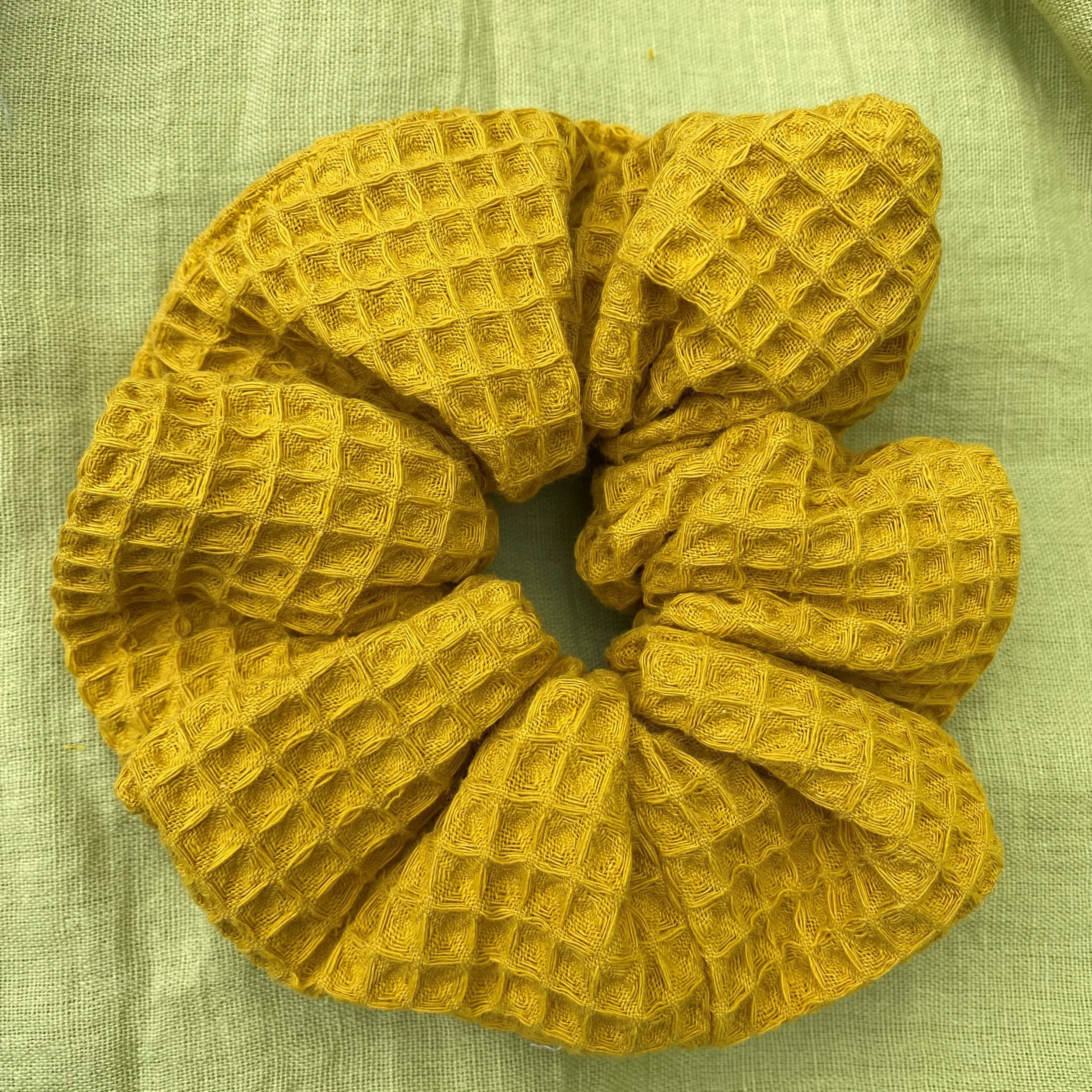 ochre waffle large scrunchie.jpeg