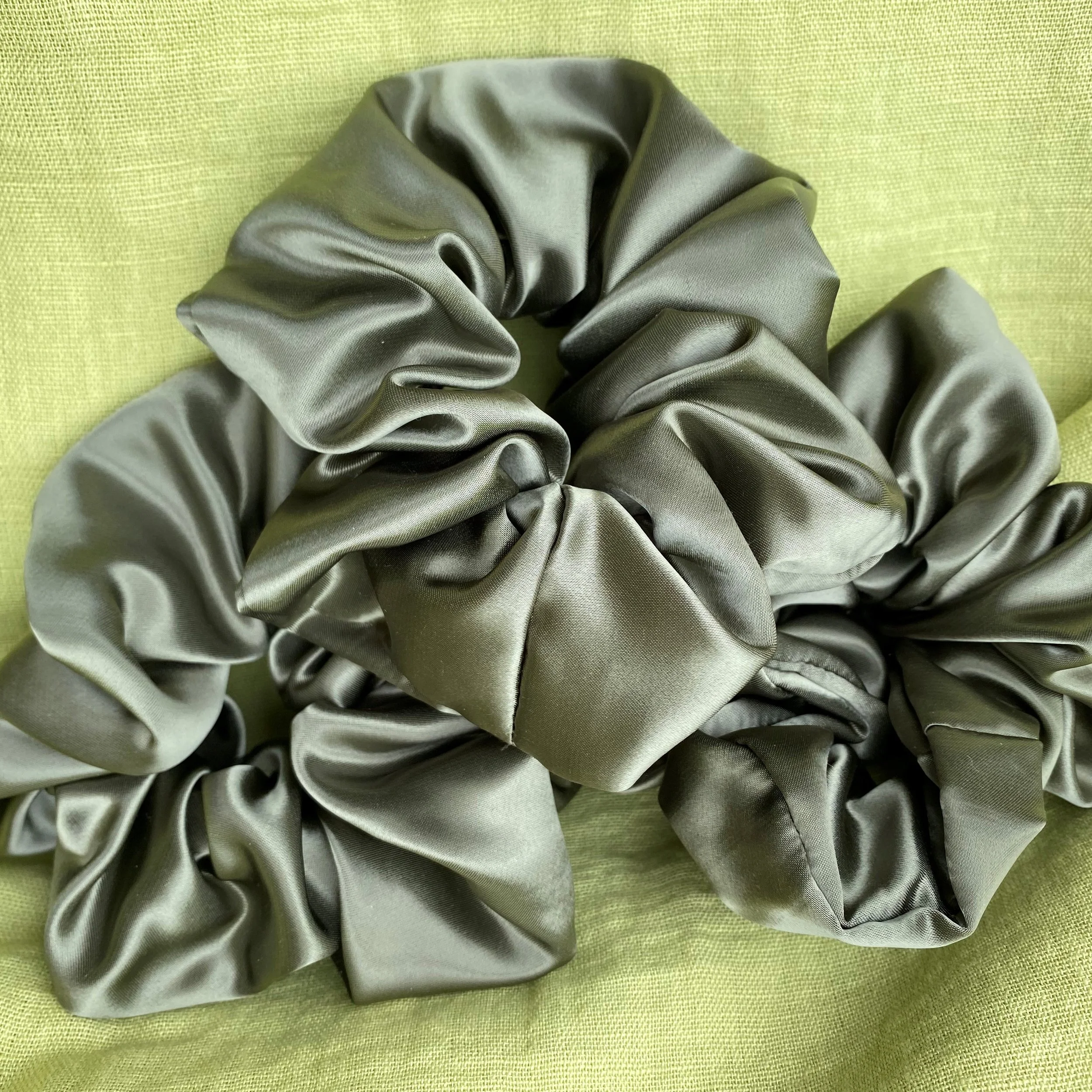 Sage Green Silky Hair Scrunchies
