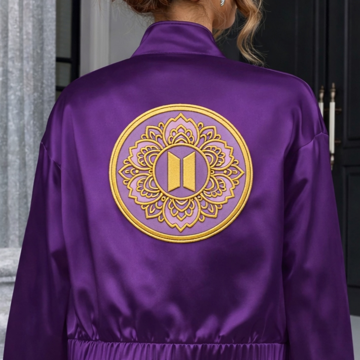 Bora Bloom Gold Embroidered Patch