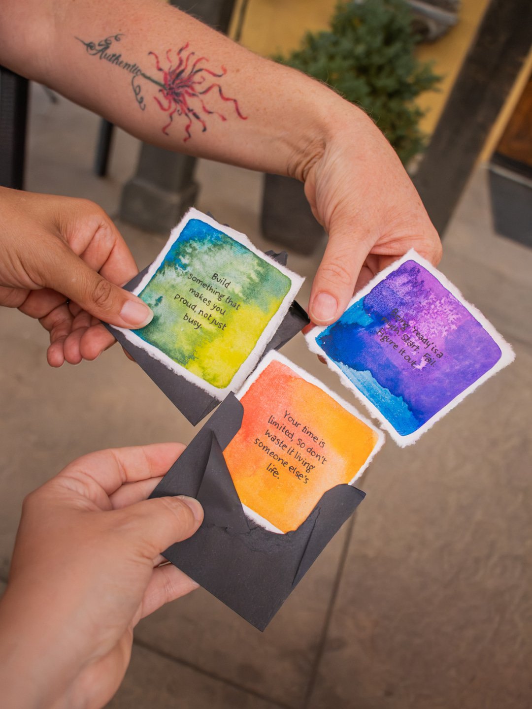 One of my favorite things about our mixers is seeing what Becky from @event.nanny shows up with.

Her daughter, Lily, comes up with the best icebreaker gifts. I aspire to be more like Lily, the marketing genius. Painted rocks, plant cuttings, little 