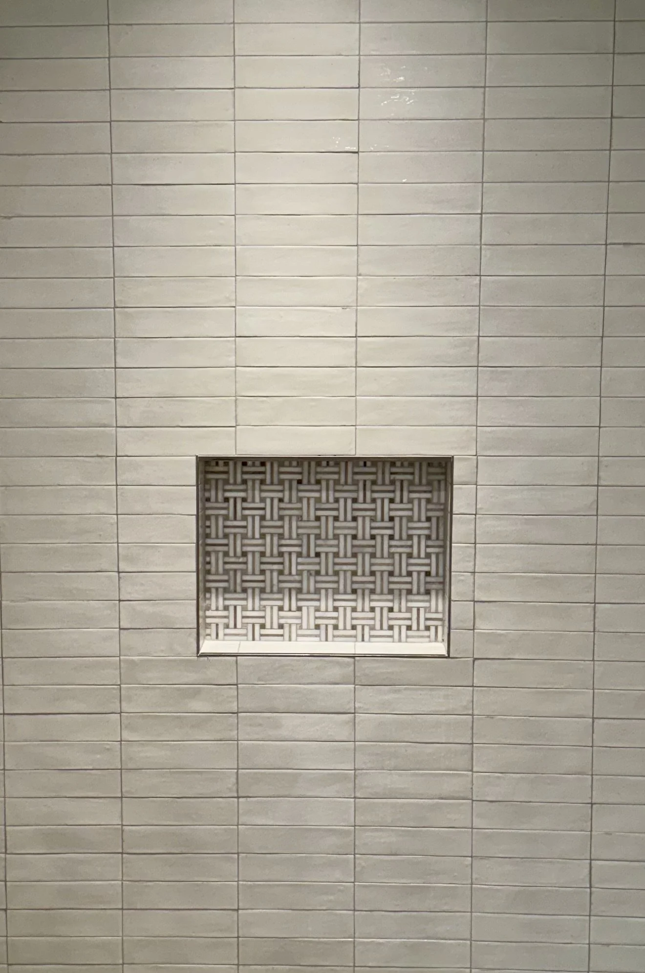 custom tile shower with niche