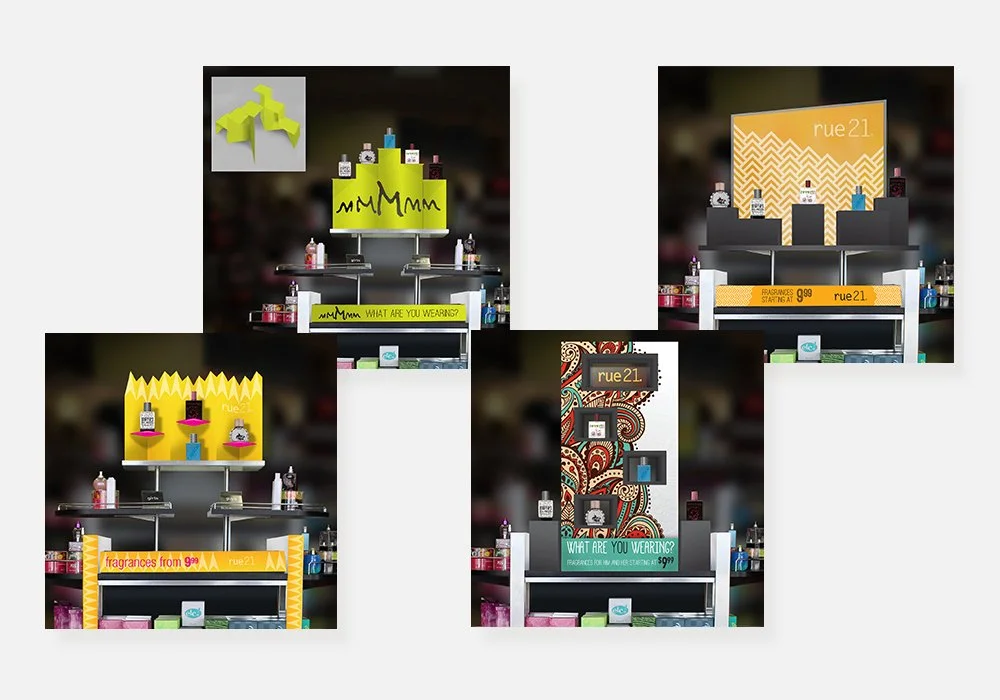 rue21 scent cart plexi topper design