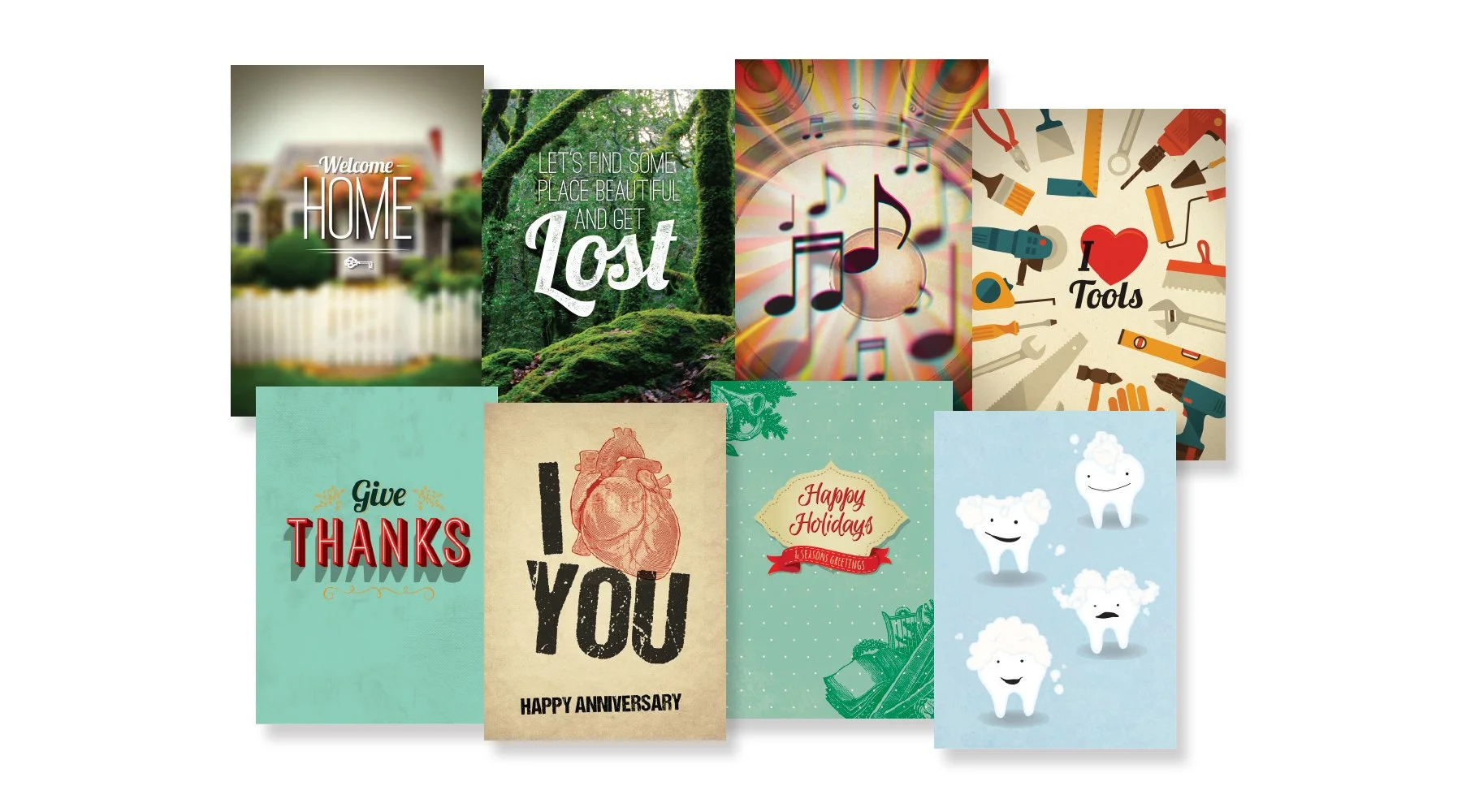 greeting cards for a custom visa card company, these would house customizable gift cards
