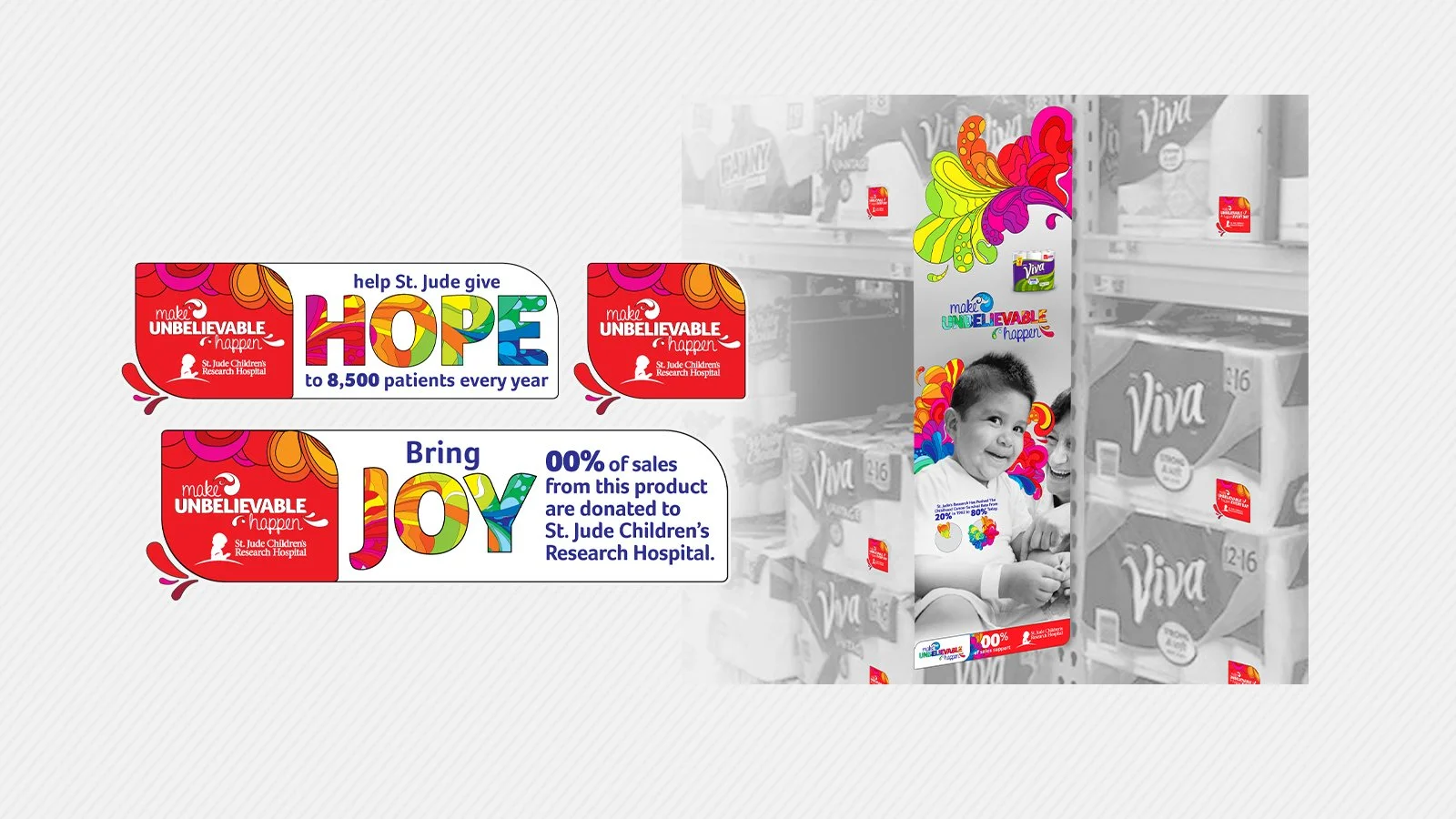 on-pack label and in-store signage