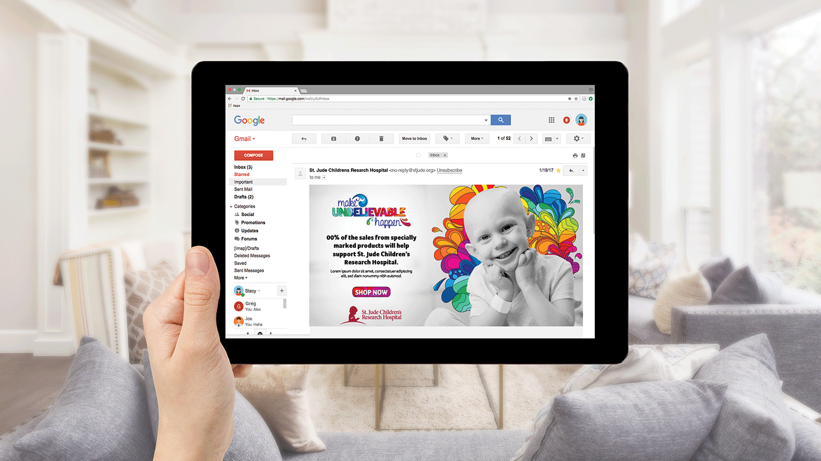 email and click&collect product page