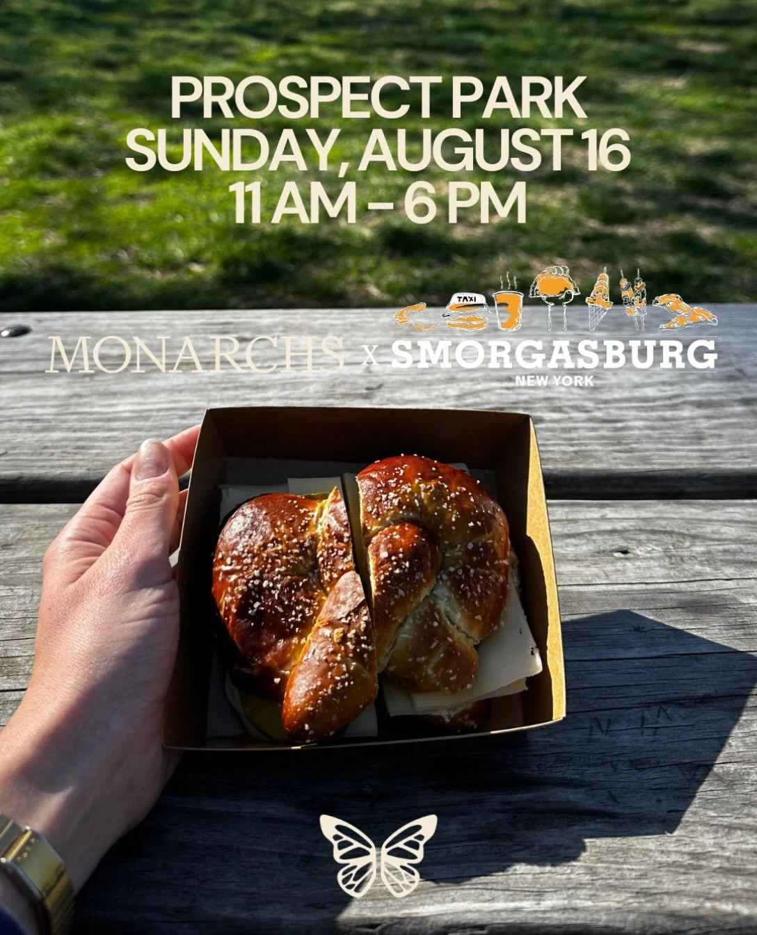 we&rsquo;re so excited for our smorgasburg debut this sunday at prospect park! 

come through and enjoy new menu items &amp; the MONARCHS classics, right by the prospect park lake

RSVP at the partiful link in our bio 🦋 first two guests to show us t
