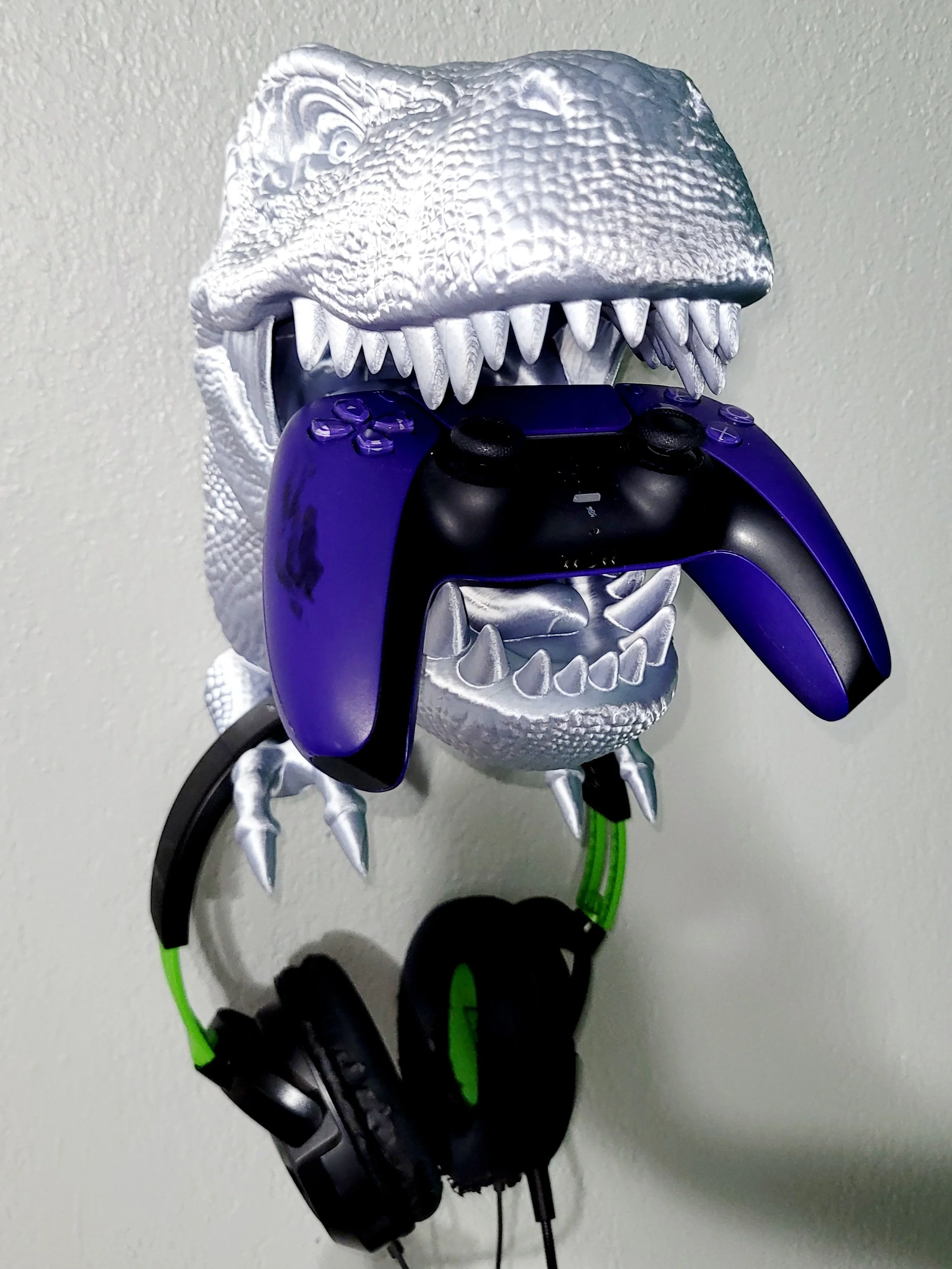 T Rex Game Controller and Headset Wall Mount