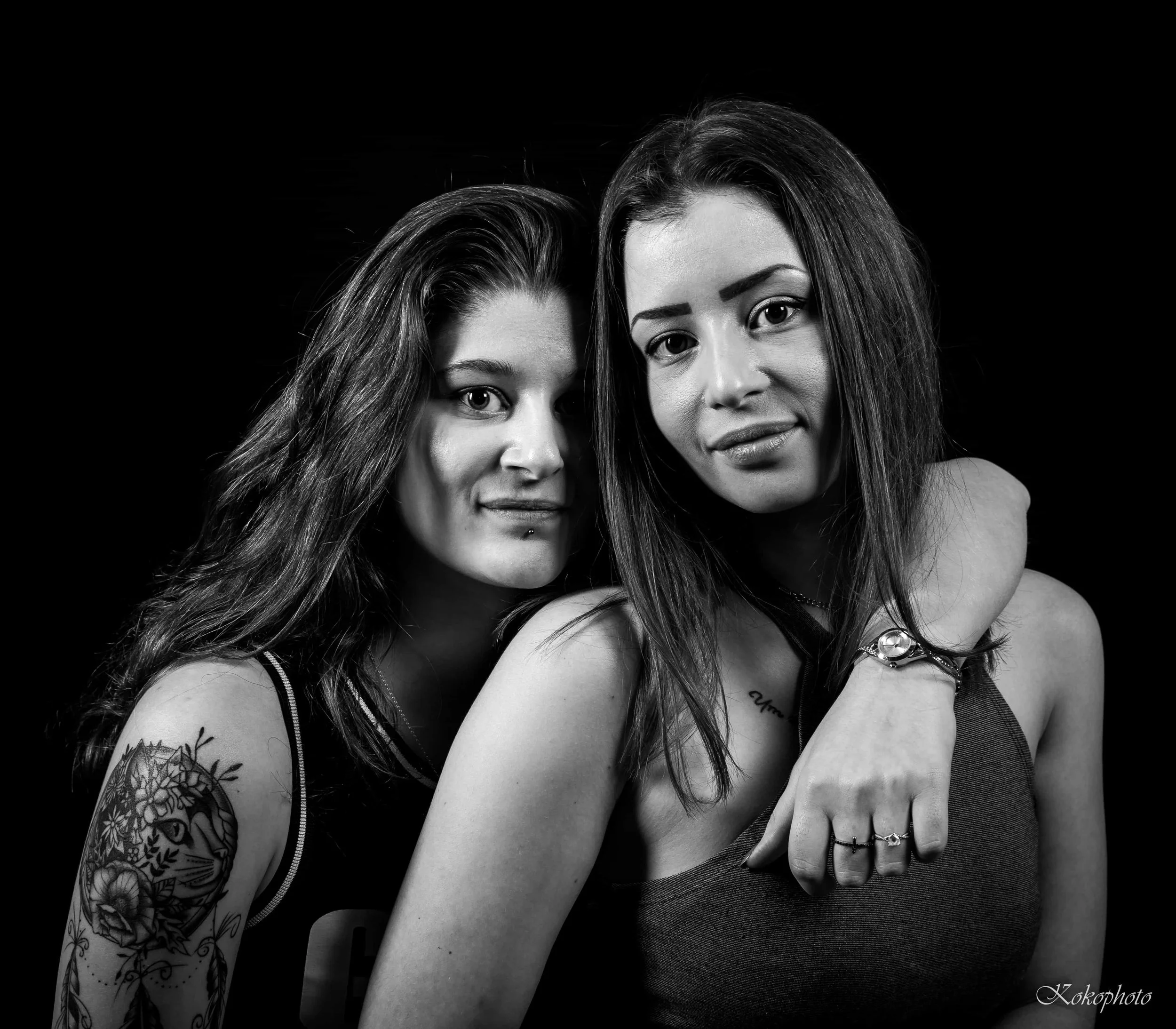 Portrait des frangines studio photo