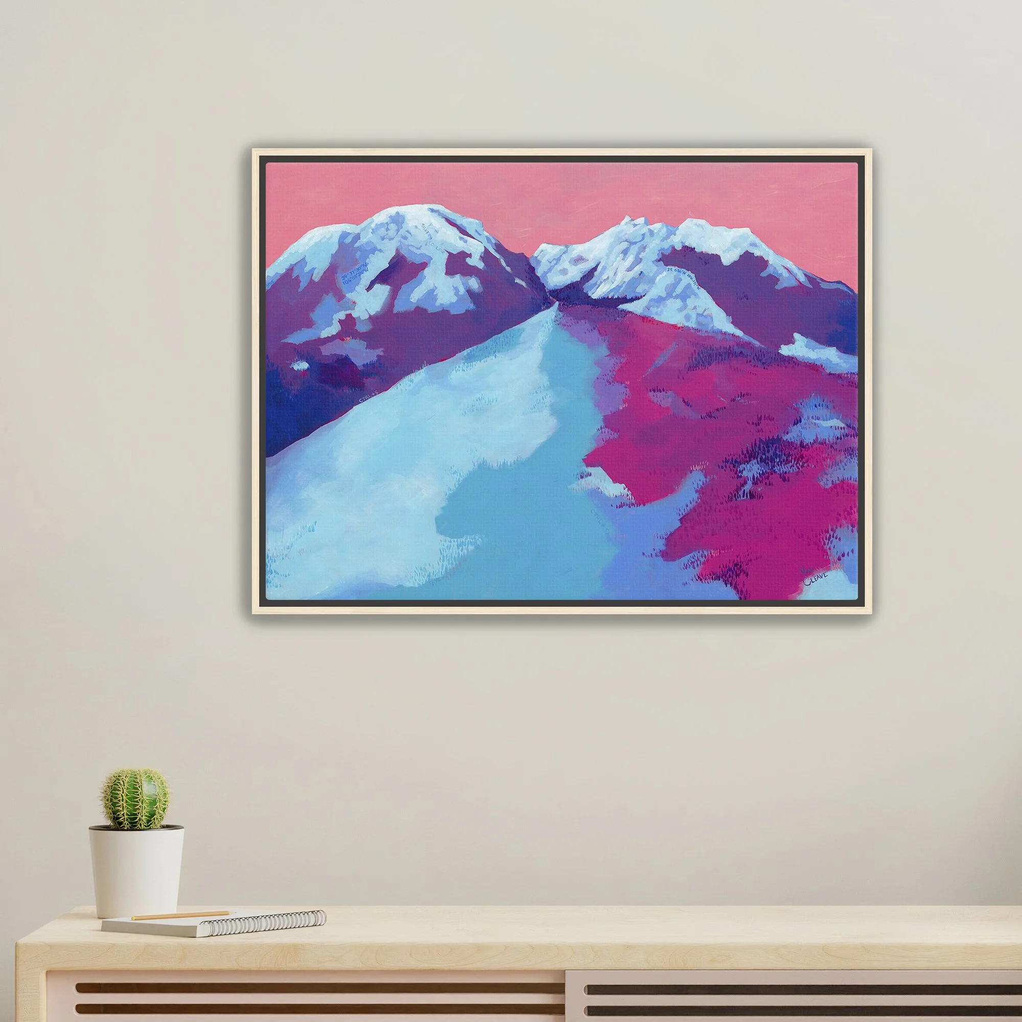 'Buffalo and Red Mountain in Winter' | Canvas Art Print | Chasing Winter Collection