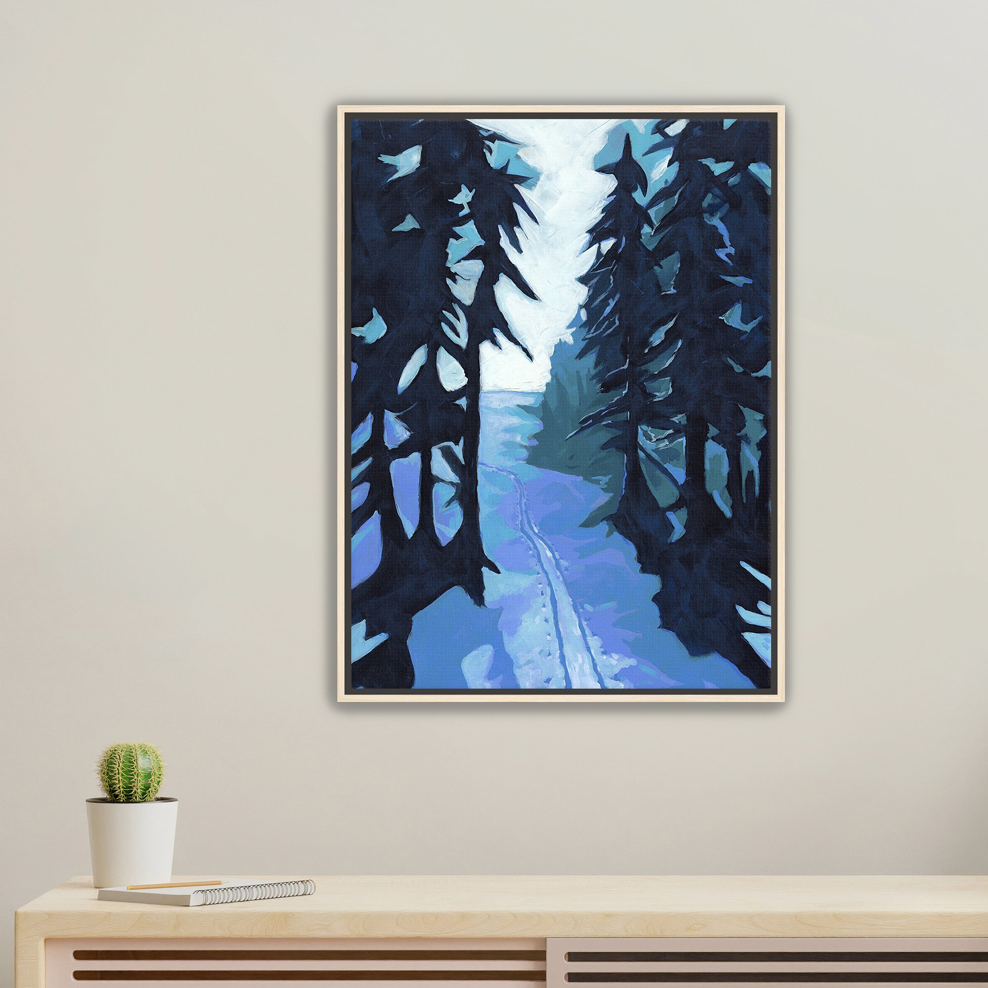 Spruce Creek Evening Ski Natural Wood Frame Website.jpg