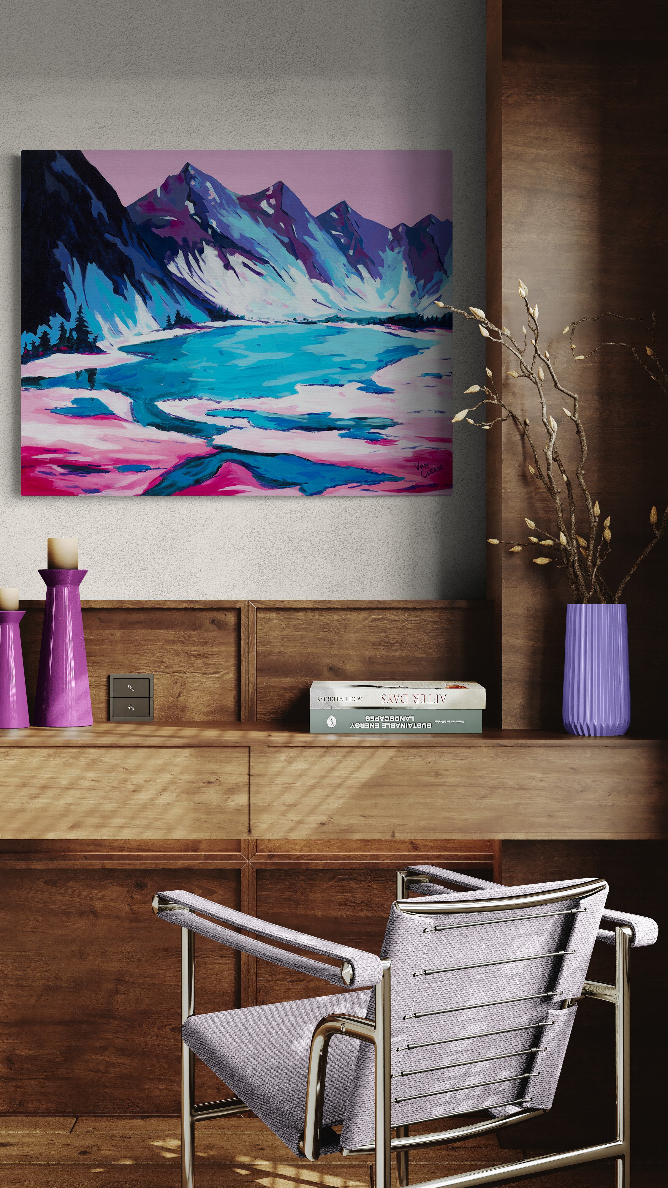 'Winter Alpine Lake' | Original Painting | Chasing Winter Collection