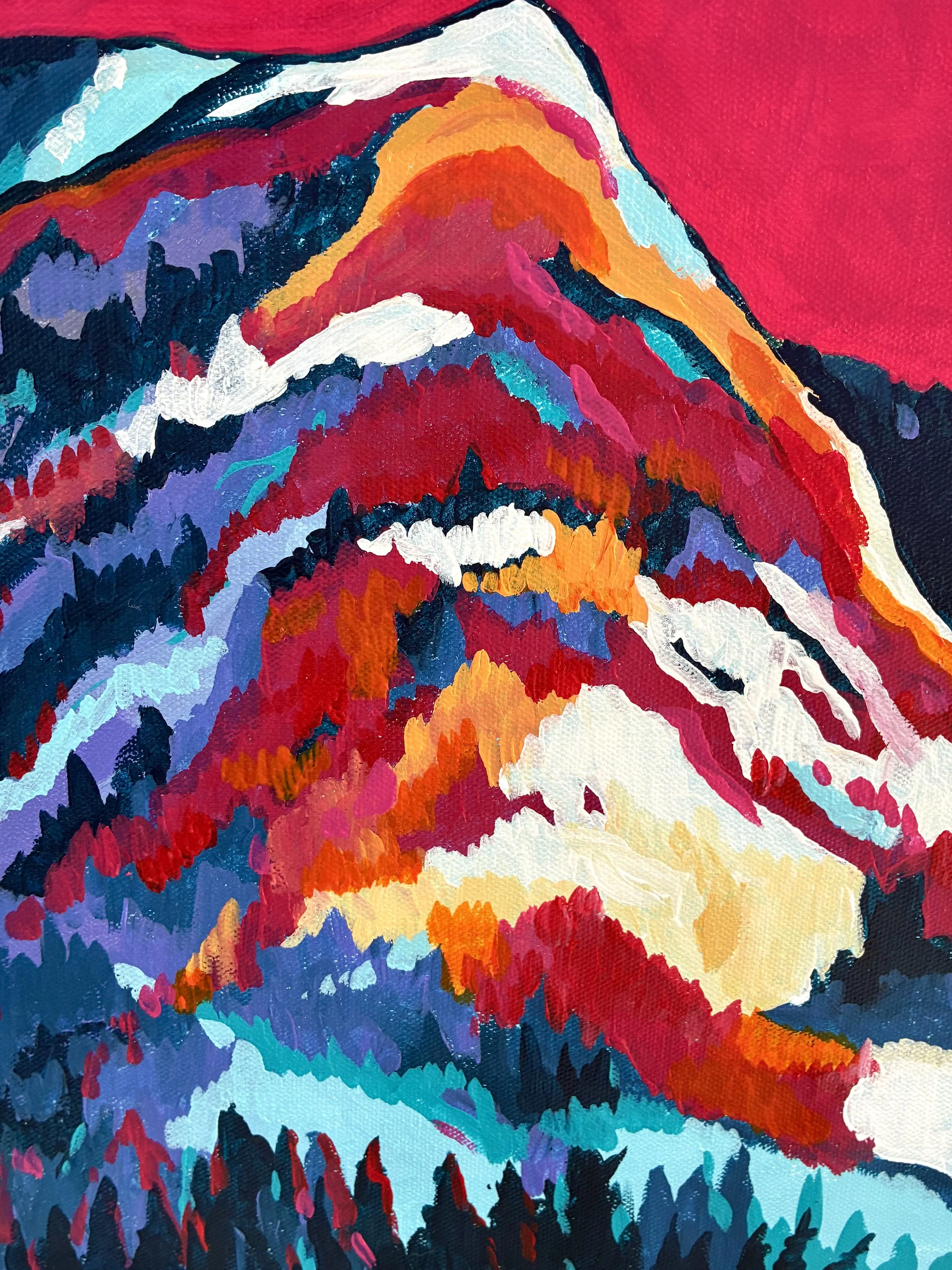First Fall Snow Painting Close Up of Peak Caley Van Cleave