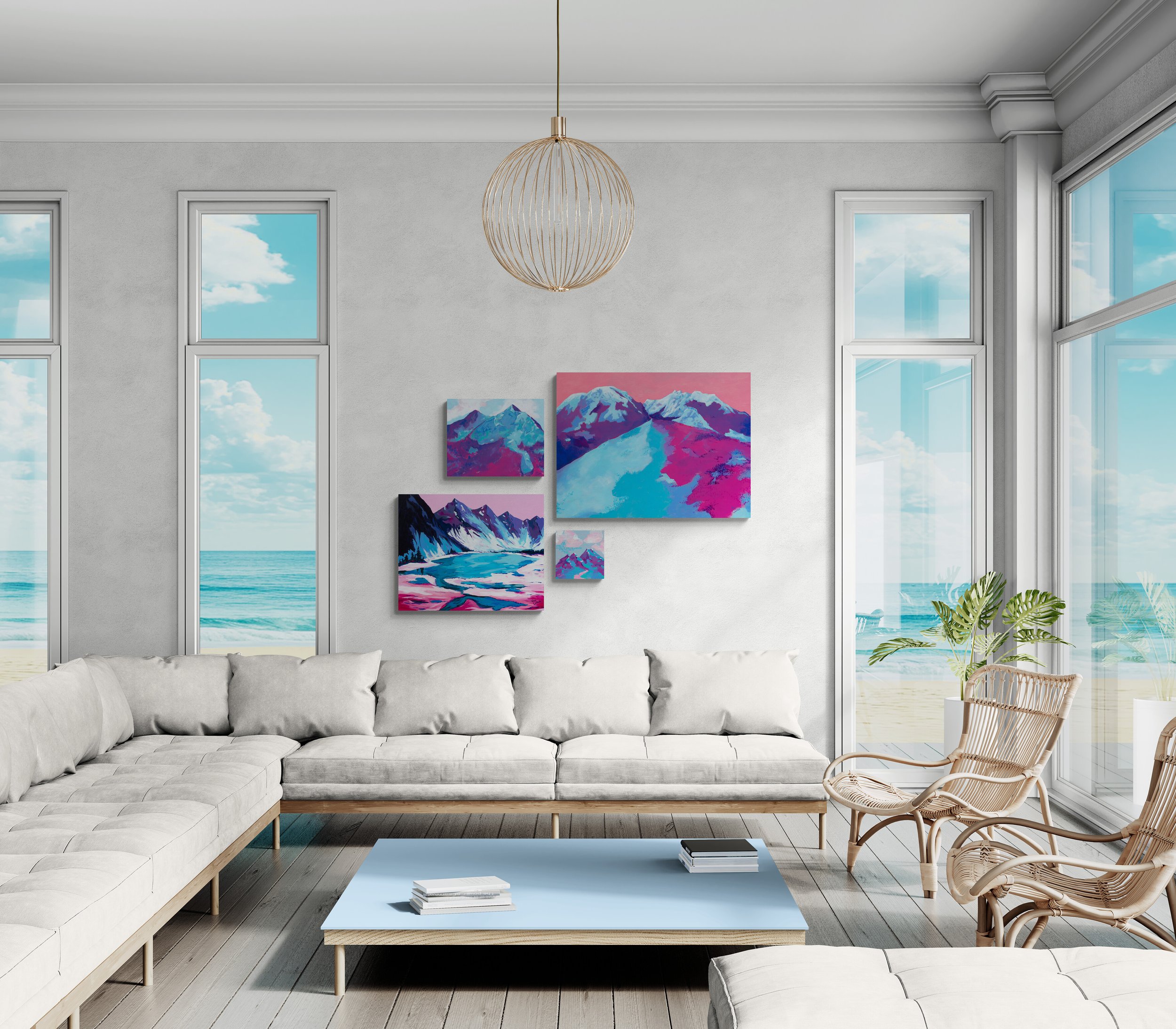 Chasing Winter Collection All Paired in Pinks in Living Area Caley Van Cleave